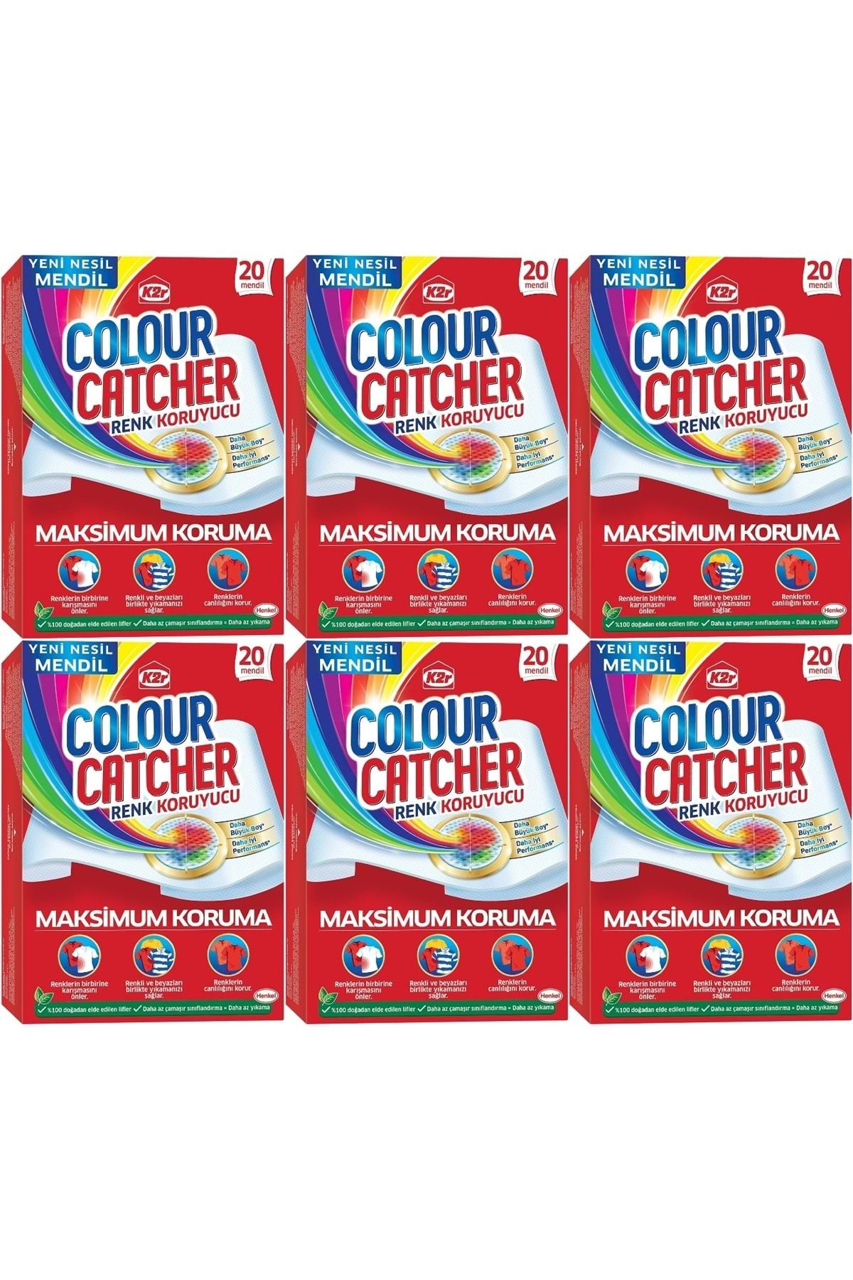 K2R Colour Catcher Renk Koruyucu Mendil 120 Li Ekonomik Pk (6PK*20)