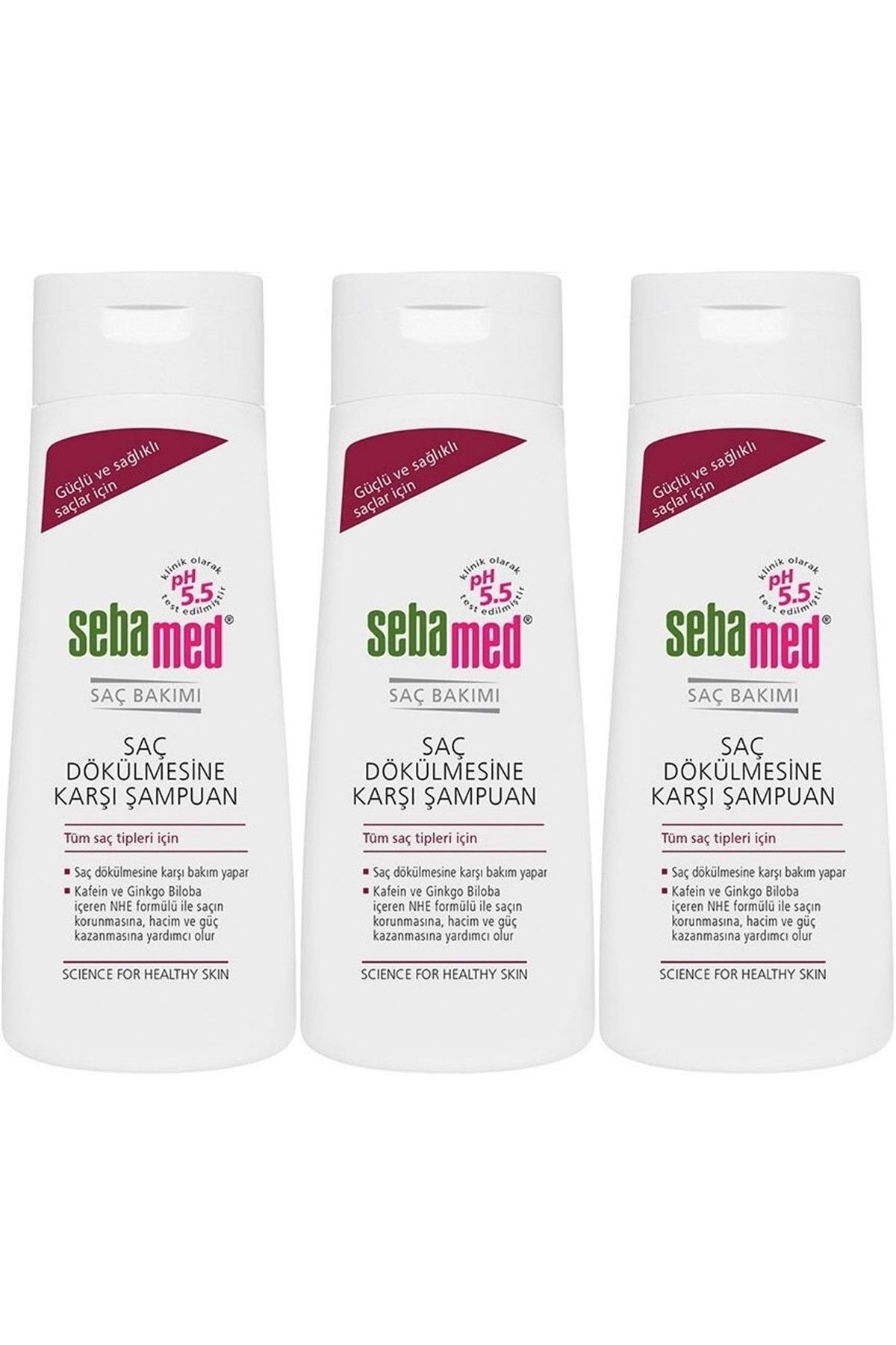 شامپو مردانه و زنانه در برابر ریزش مو 200 میلی لیتری برای همه انواع مجموعه 3 SET Sebamed