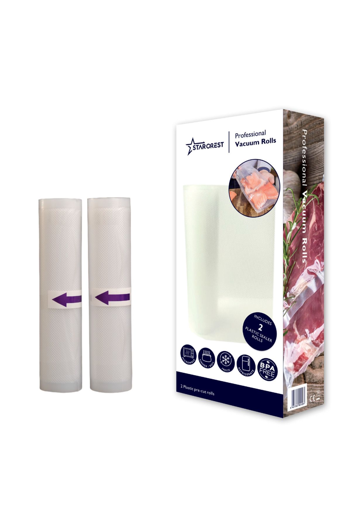 STARCREST Set 2 Role Pungi De Vidat 28 X 300 Cm Starcrest, Profesionale, Universale, Rezistente, Transparent - One Size