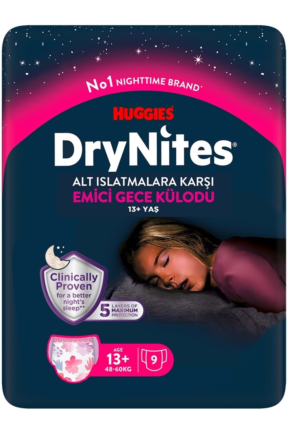 DryNites Emici Gece Külodu/Külot Bez Kız 13+ Yaş (48-60KG) X Large 27 Adet (3PK*9) fotoğrafı 2 (önizleme)