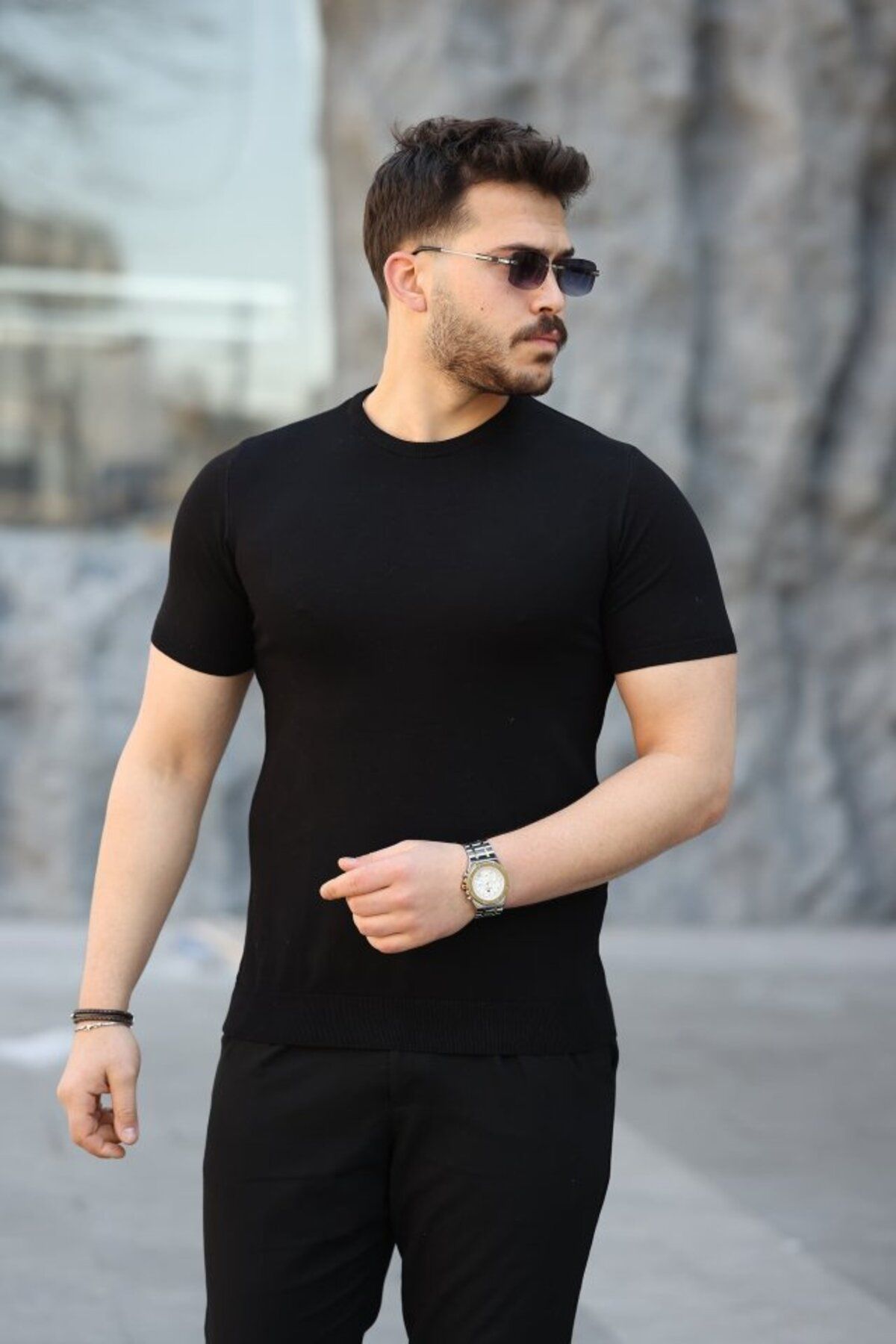 Albayrak Erkek Viskon Kumaş Bisiklet Yaka Basic Tişört