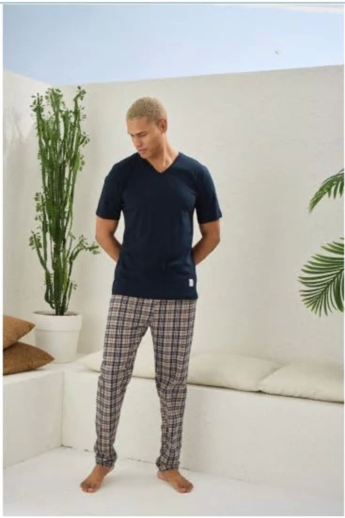 OEM Kocabey 2099 Erkek V.Yaka Pijama Takım