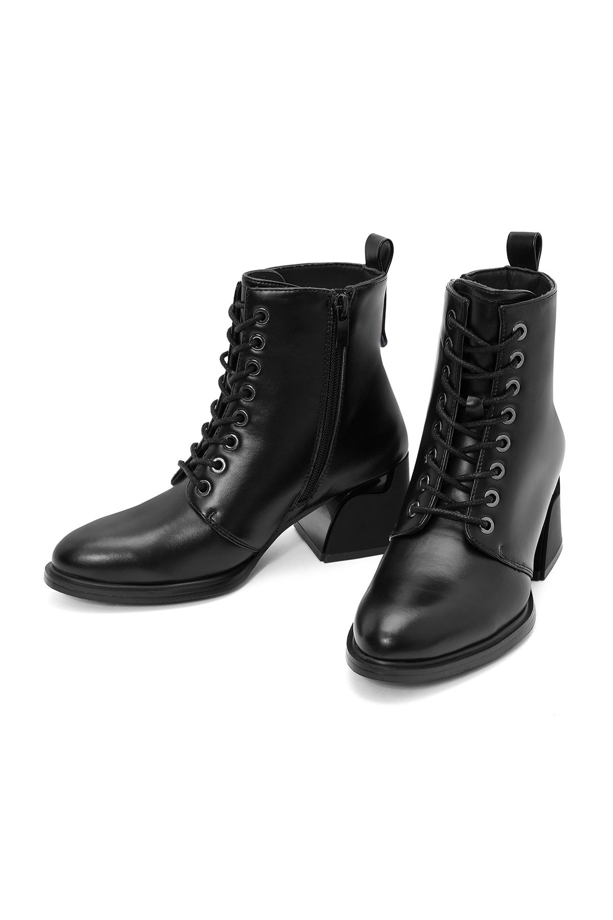 Derimod-Cizme negre de damă cu fermoar cu toc gros 24WFE 402818 3