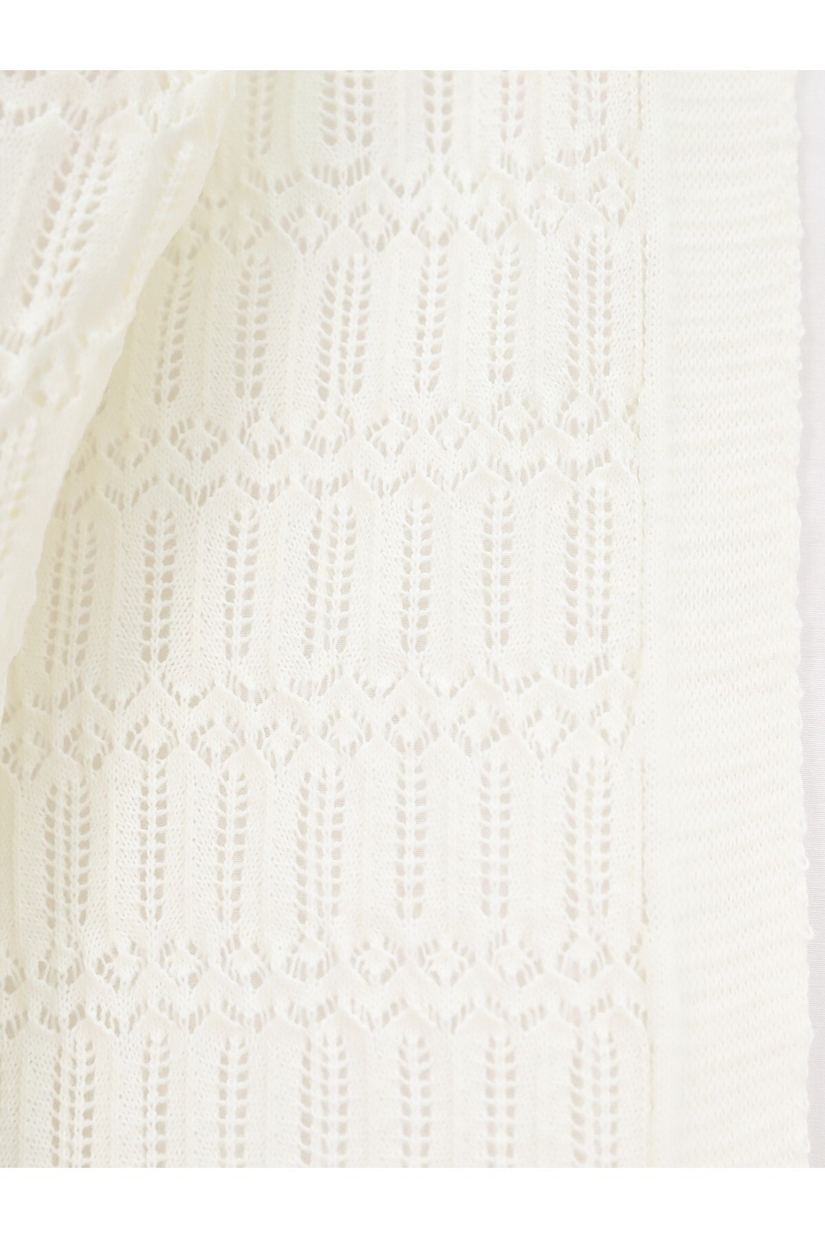 Modamorfo  Ajurlu Desenli Baharlık Hırka -Beyaz - Görsel 2