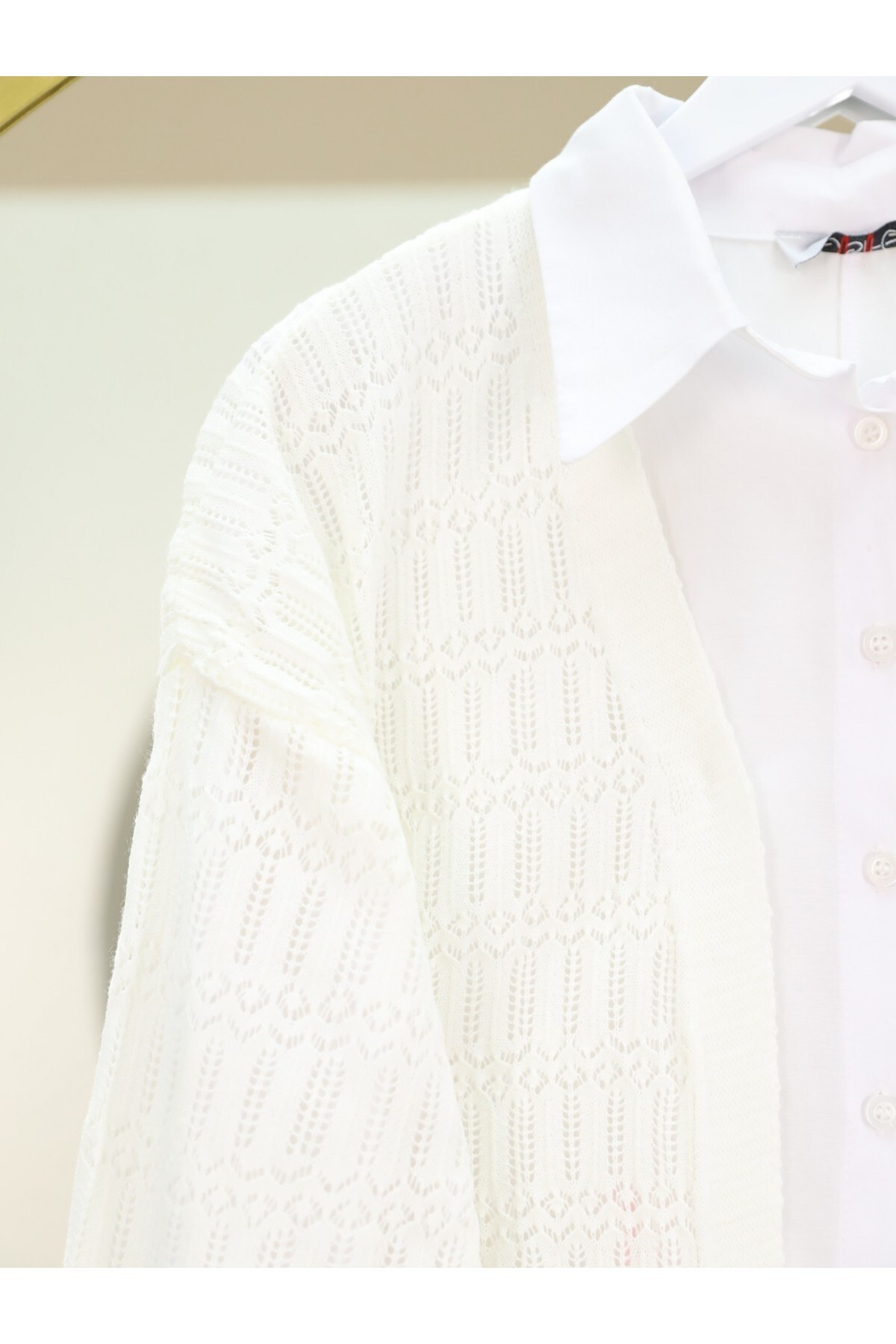 Modamorfo  Ajurlu Desenli Baharlık Hırka -Beyaz - Görsel 4