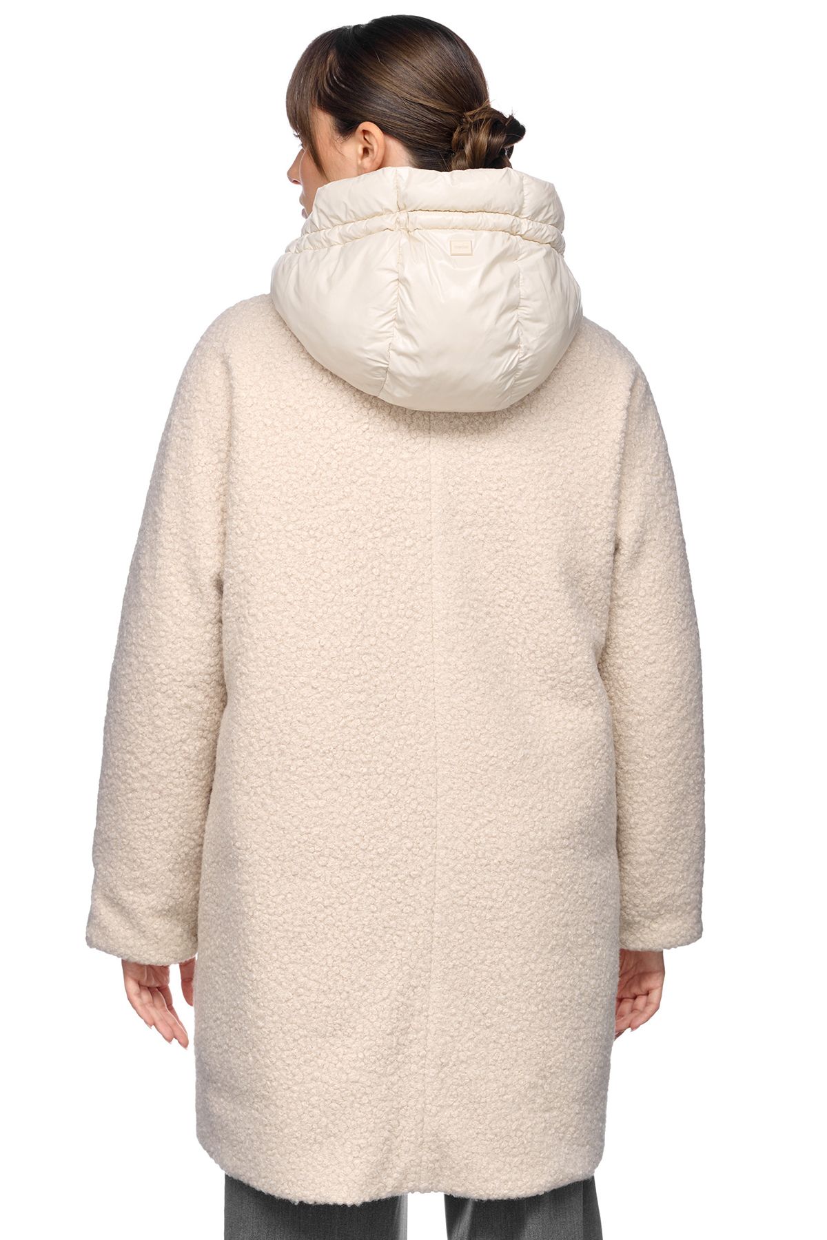 کت زنانه کرم CALITHE HOOD COAT W4615GTC192F1732 Geox