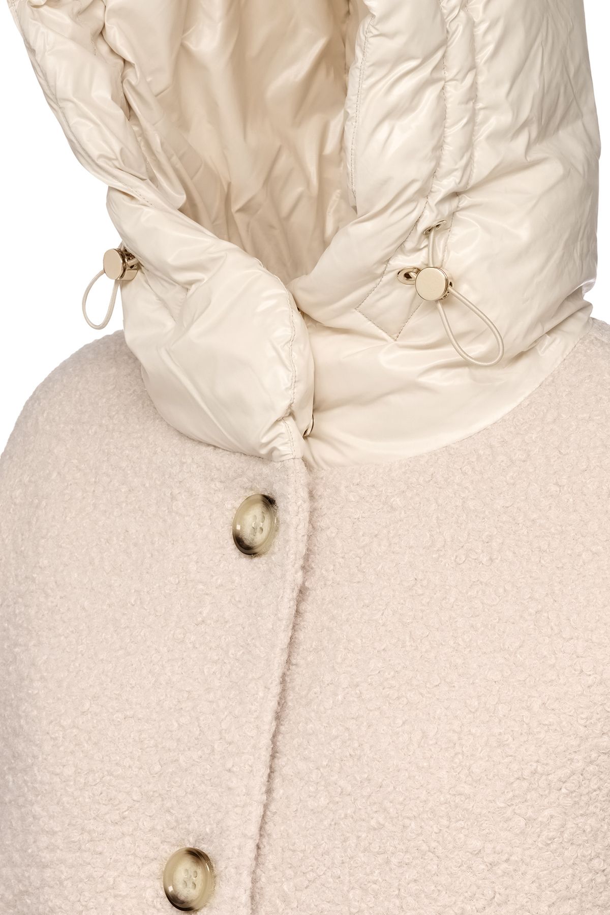 کت زنانه کرم CALITHE HOOD COAT W4615GTC192F1732 Geox