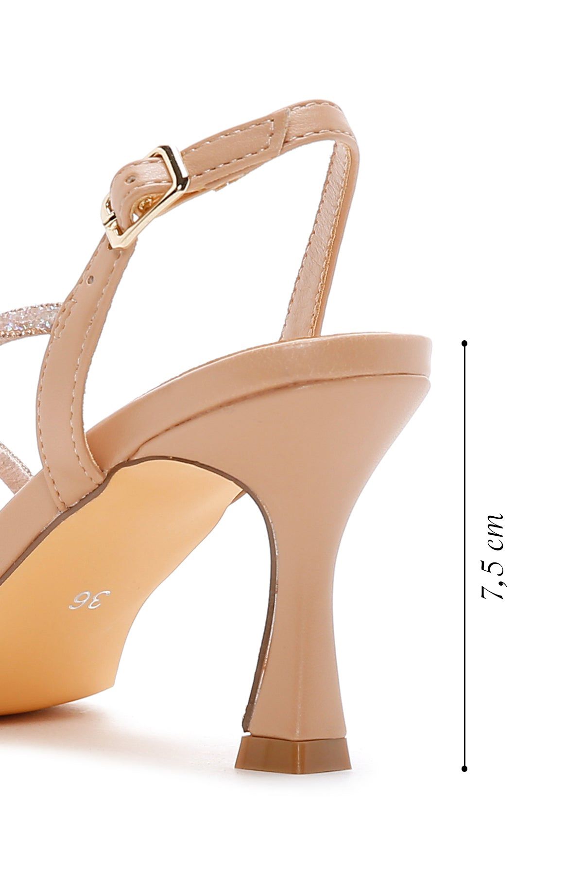 Derimod-Women's Beige Stone Evening Dress Thin Heeled Sandals 25Sfd4409Ts 2