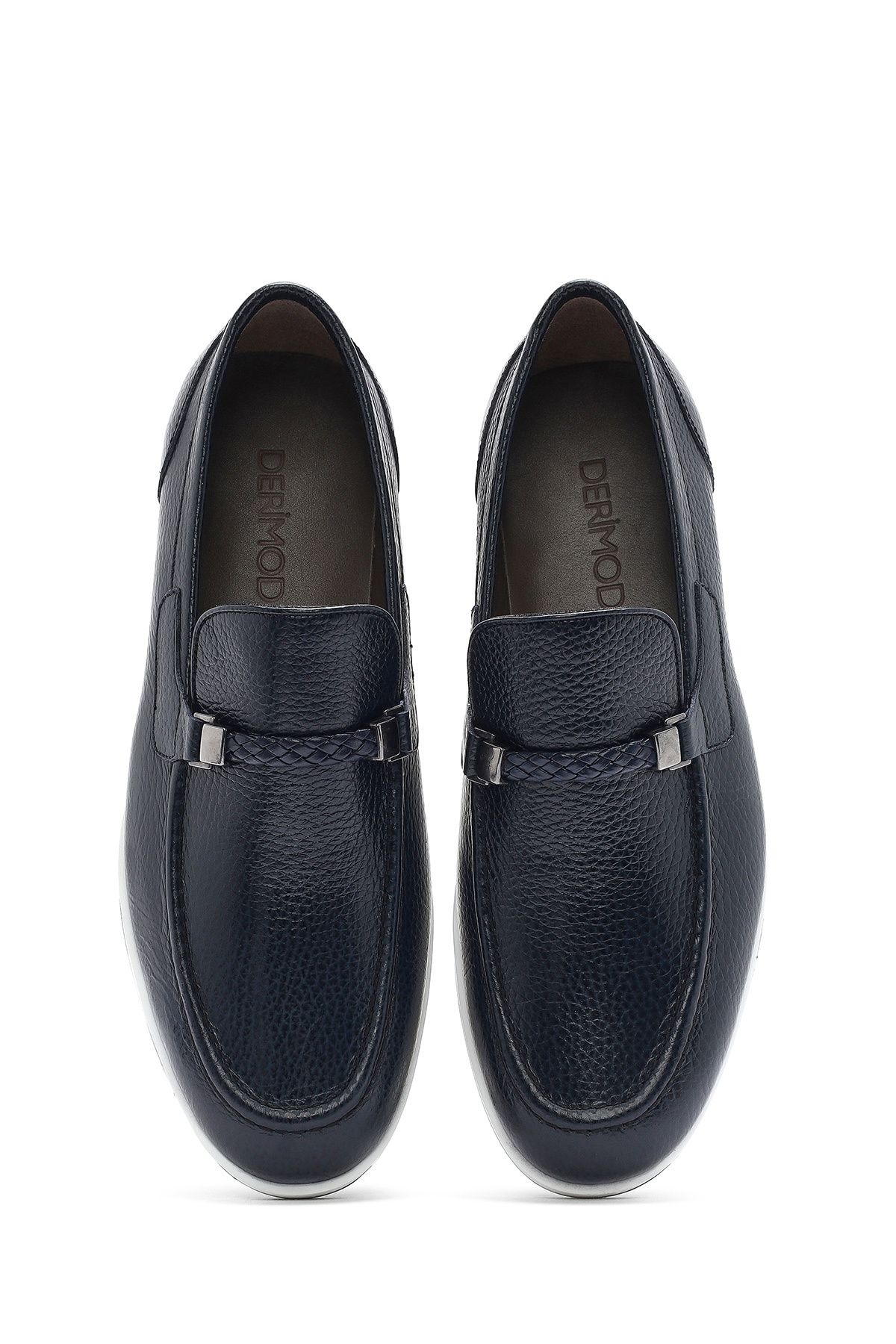 Derimod-Men's Navy Blue Leather Casual Loafer 25Sfd6006Ft 7