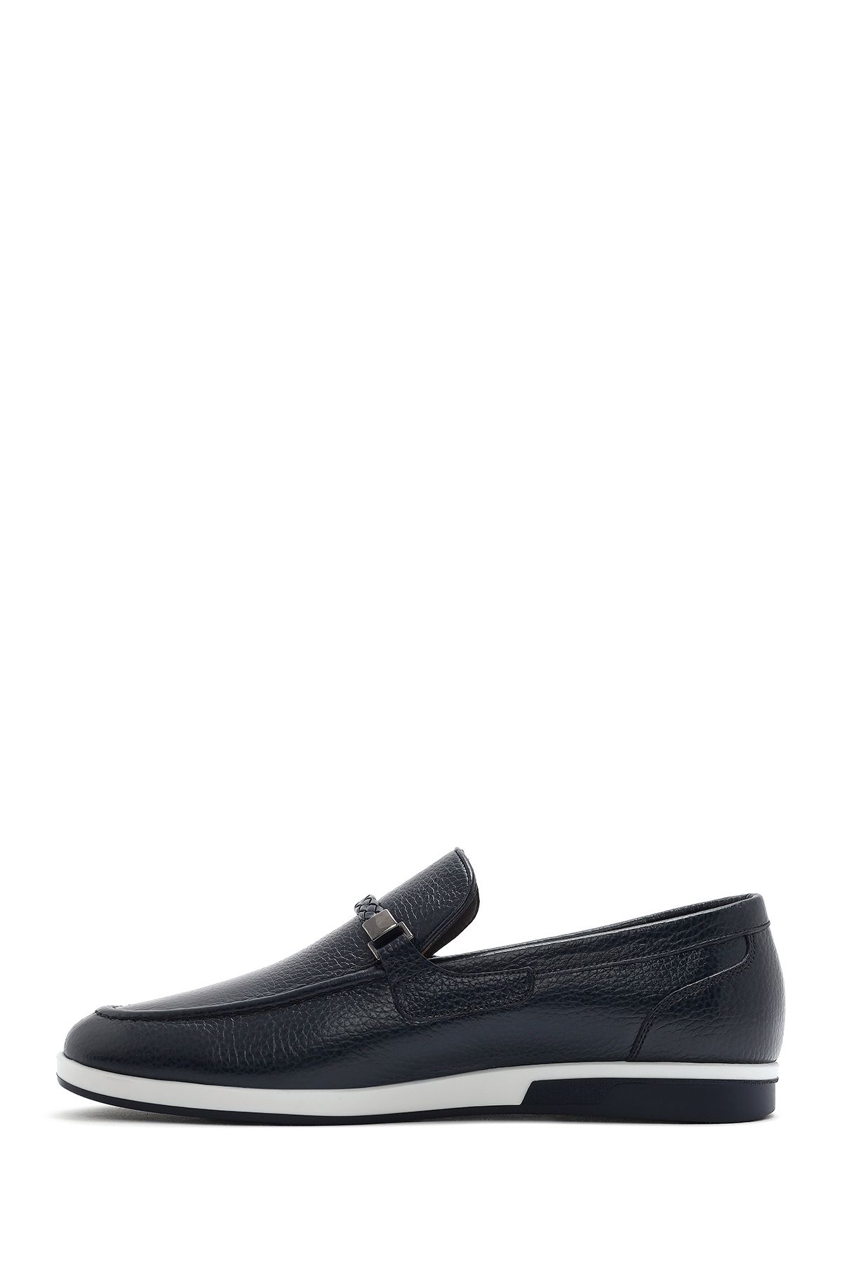 Derimod-Men's Navy Blue Leather Casual Loafer 25Sfd6006Ft 2