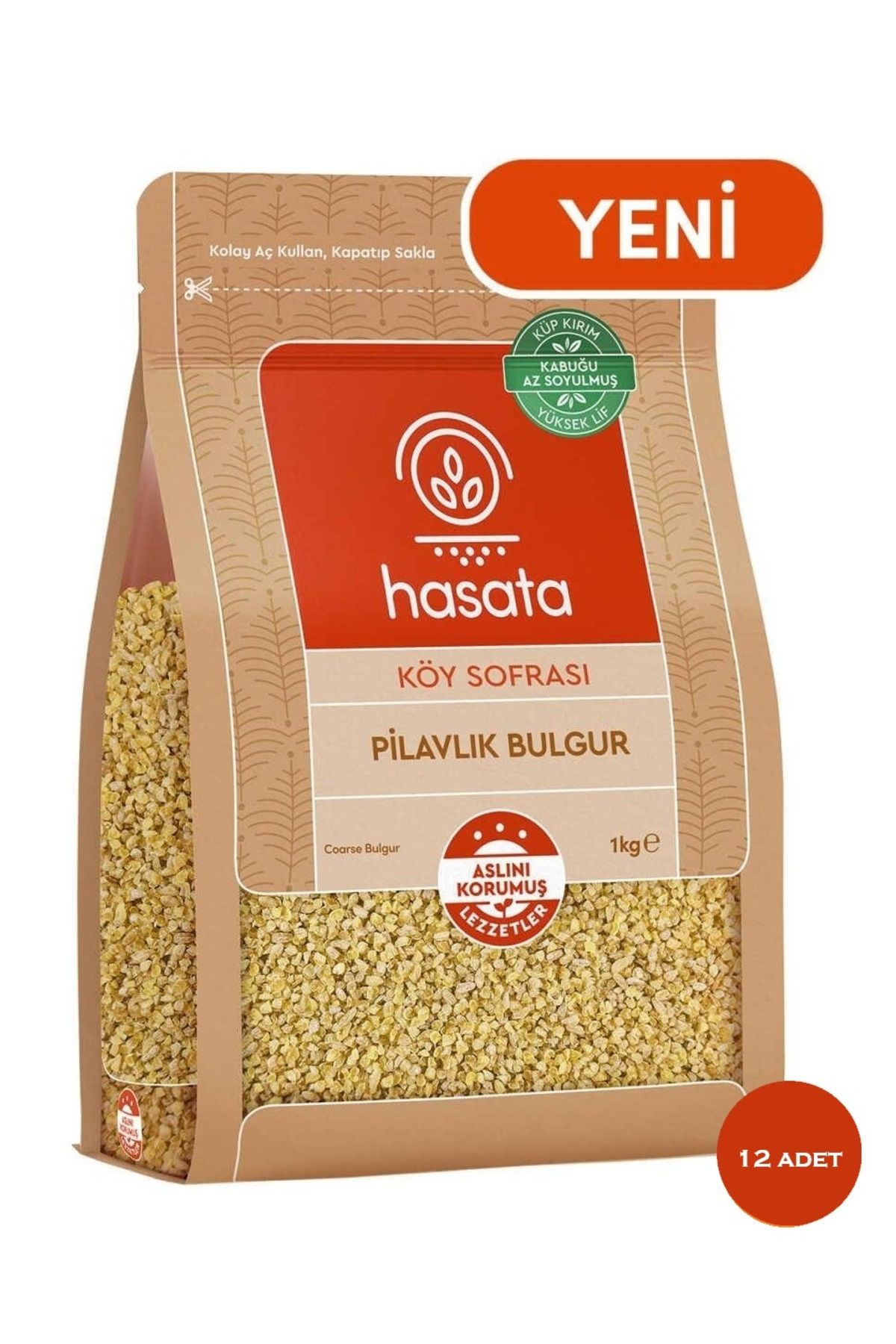 Hasata Köy Sofrası Pilavlık Bulgur 1000gr x 12 Adet (koli)