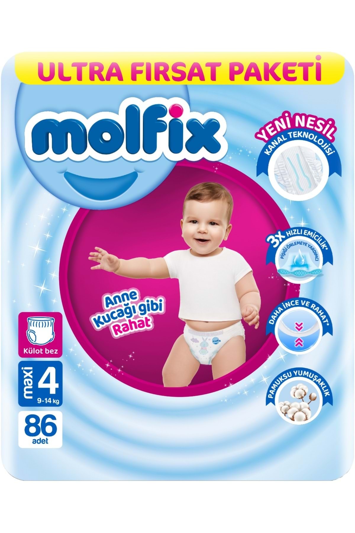 Molfix Külot Bebek Bezi Beden:4 (9-14Kg) Maxi 344 Adet Avantaj Ultra Fırsat Pk fotoğrafı 2 (önizleme)
