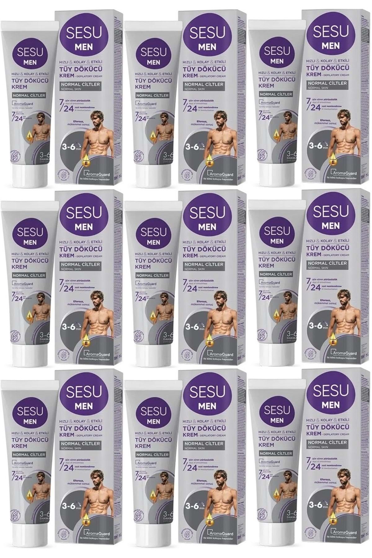 Sesu Tüy Dökücü Krem For Men 100ml (9 LU SET)