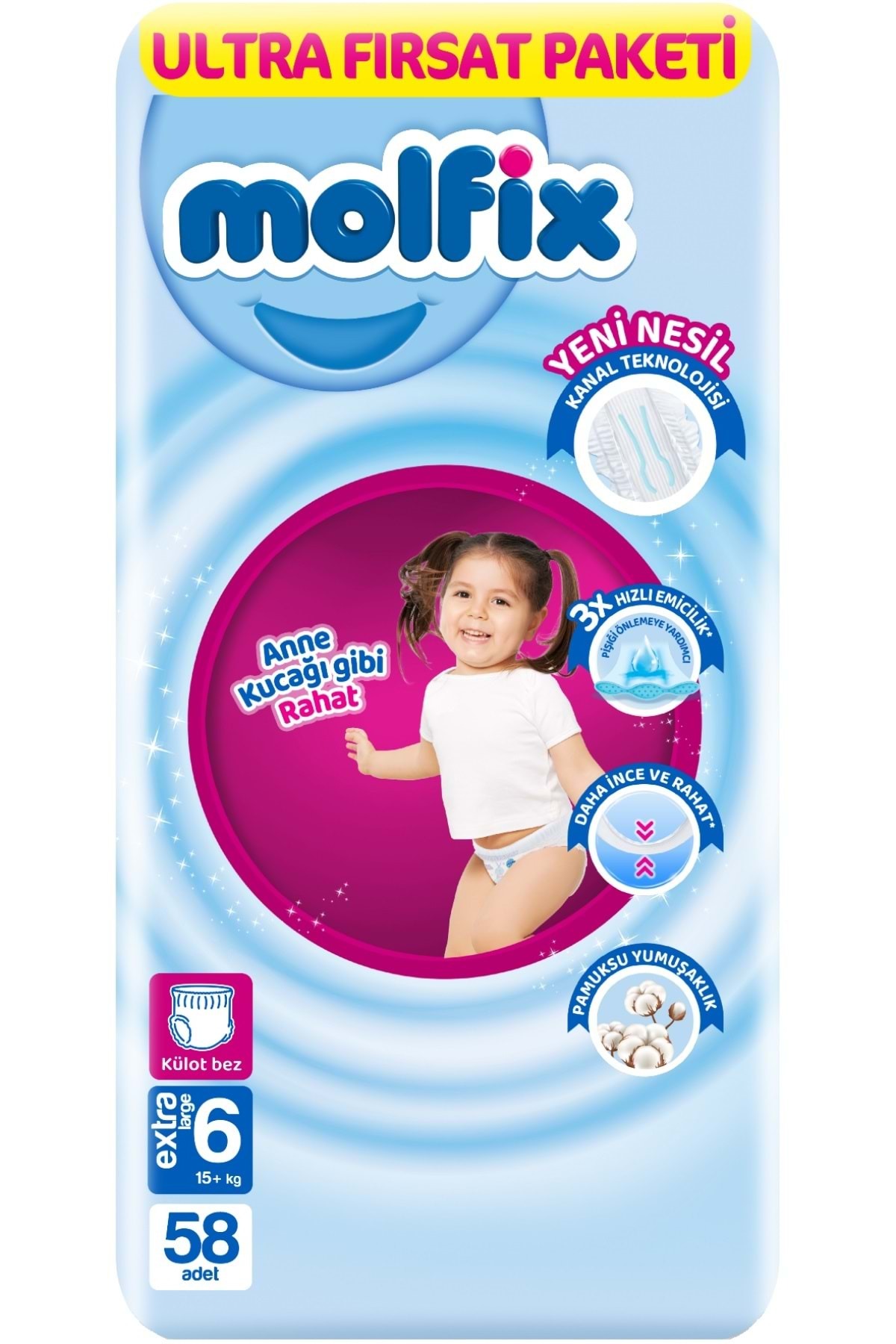 Molfix Külot Bebek Bezi Beden:6 (15+Kg) Extra Large 232 Adet Avantaj Ultra Fırsat Pk fotoğrafı 2 (önizleme)