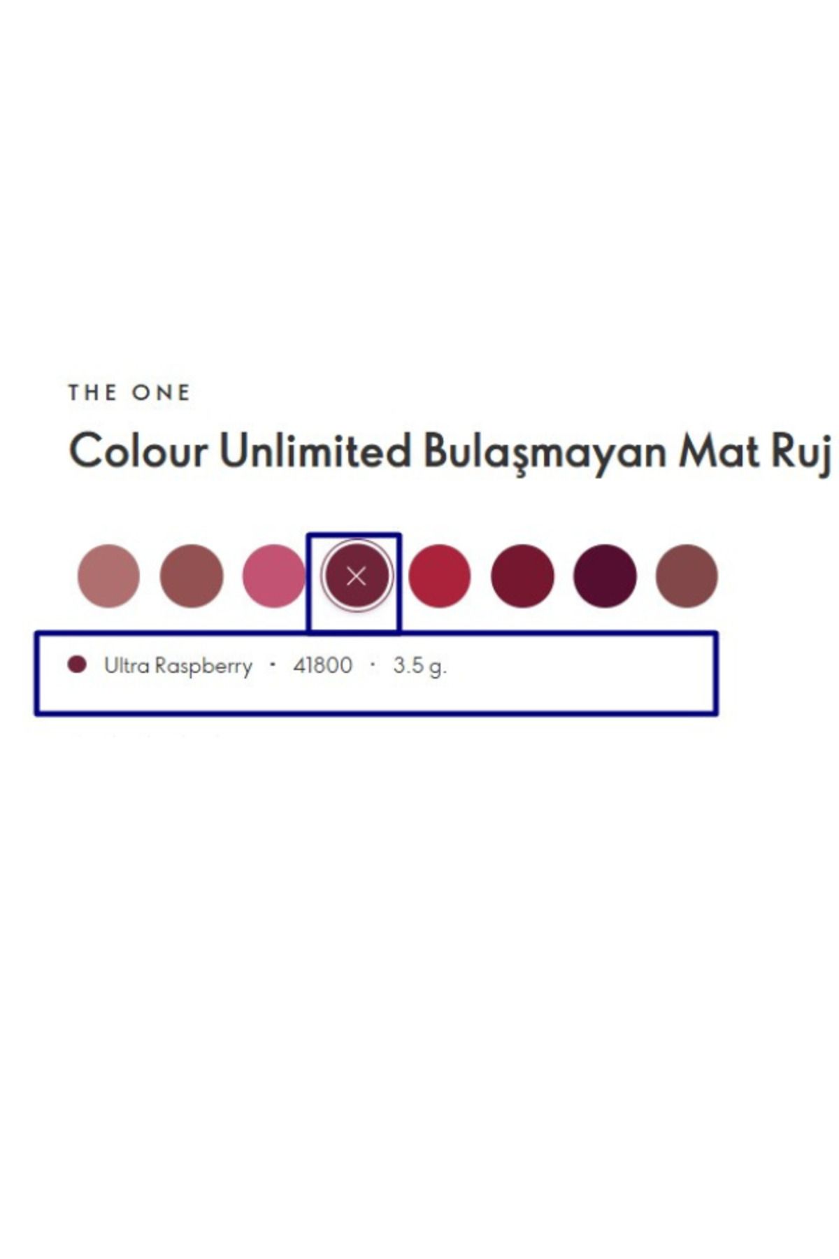 Oriflame-The One Color Unlimited Non-Smudging Matte Lipstick - Ultra Raspberry - 41800 3