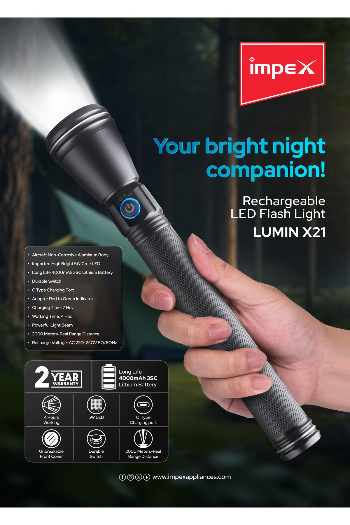 İMPEX-Impex LED Flash Light (Lumin X21) 4