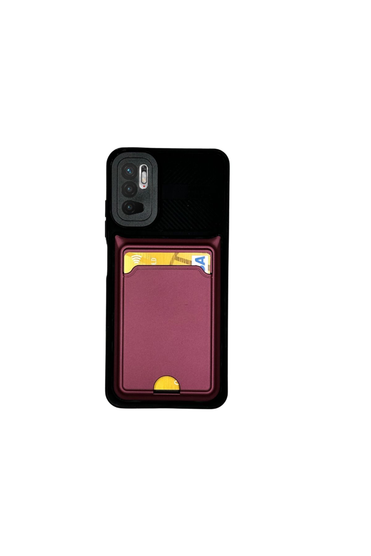 Skygo XİAOMİ REDMİ NOTE 10 5G KARTLIKLI SİLİKON KILIF BORDO