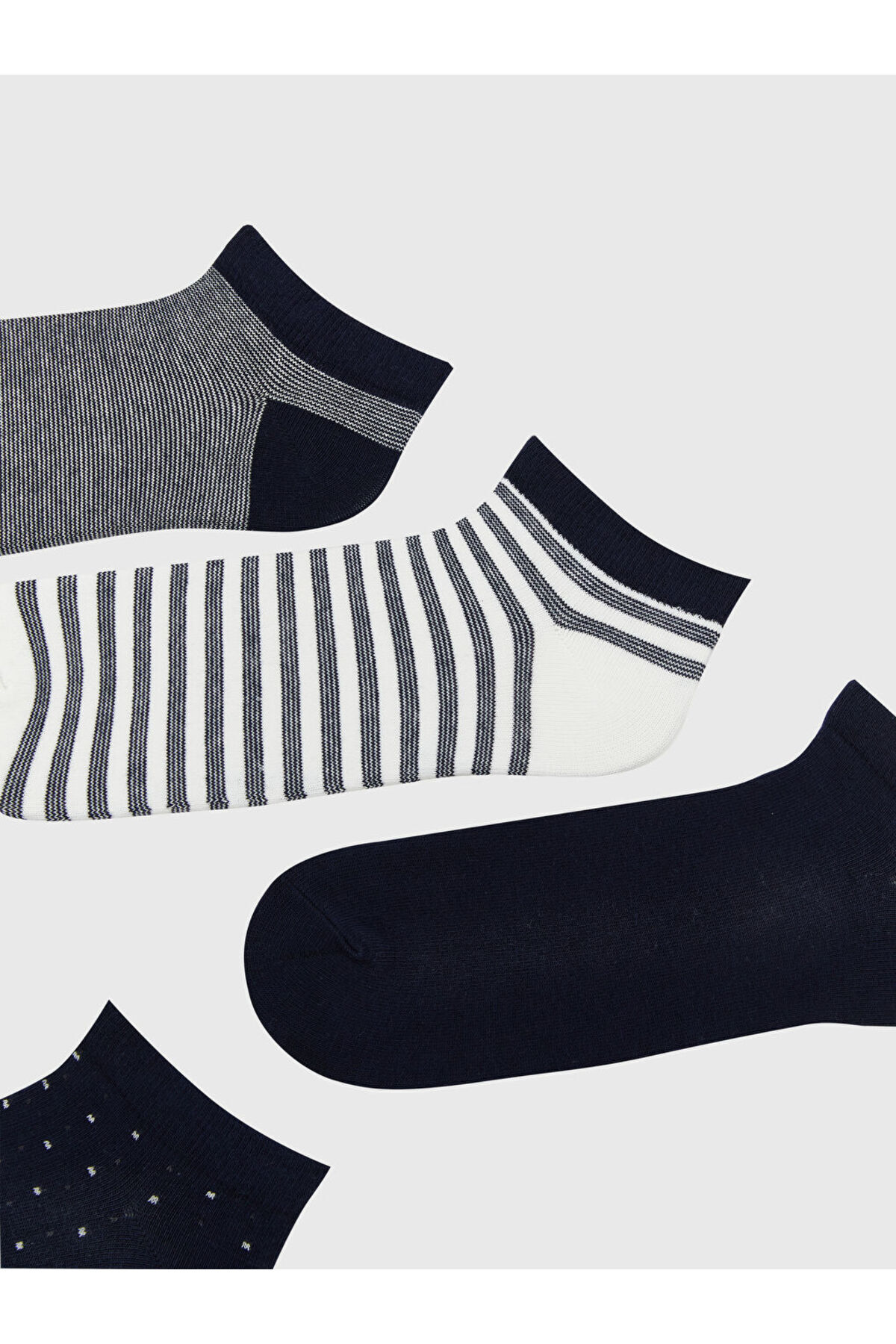 LC Waikiki-Create Your Style from Uzg Store |   Striped Men's Booties Socks 5-Piece 2