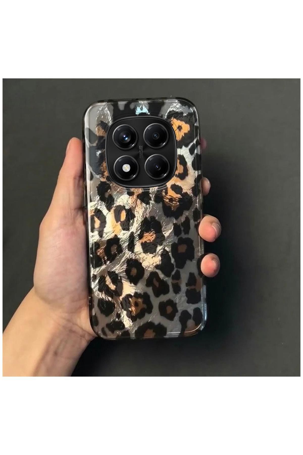 Pro Aksesuar Xiaomi Redmi Note 14 Pro Uyumlu Kılıf Lüx Leopar Desenli Silikon Kılıf Siyah