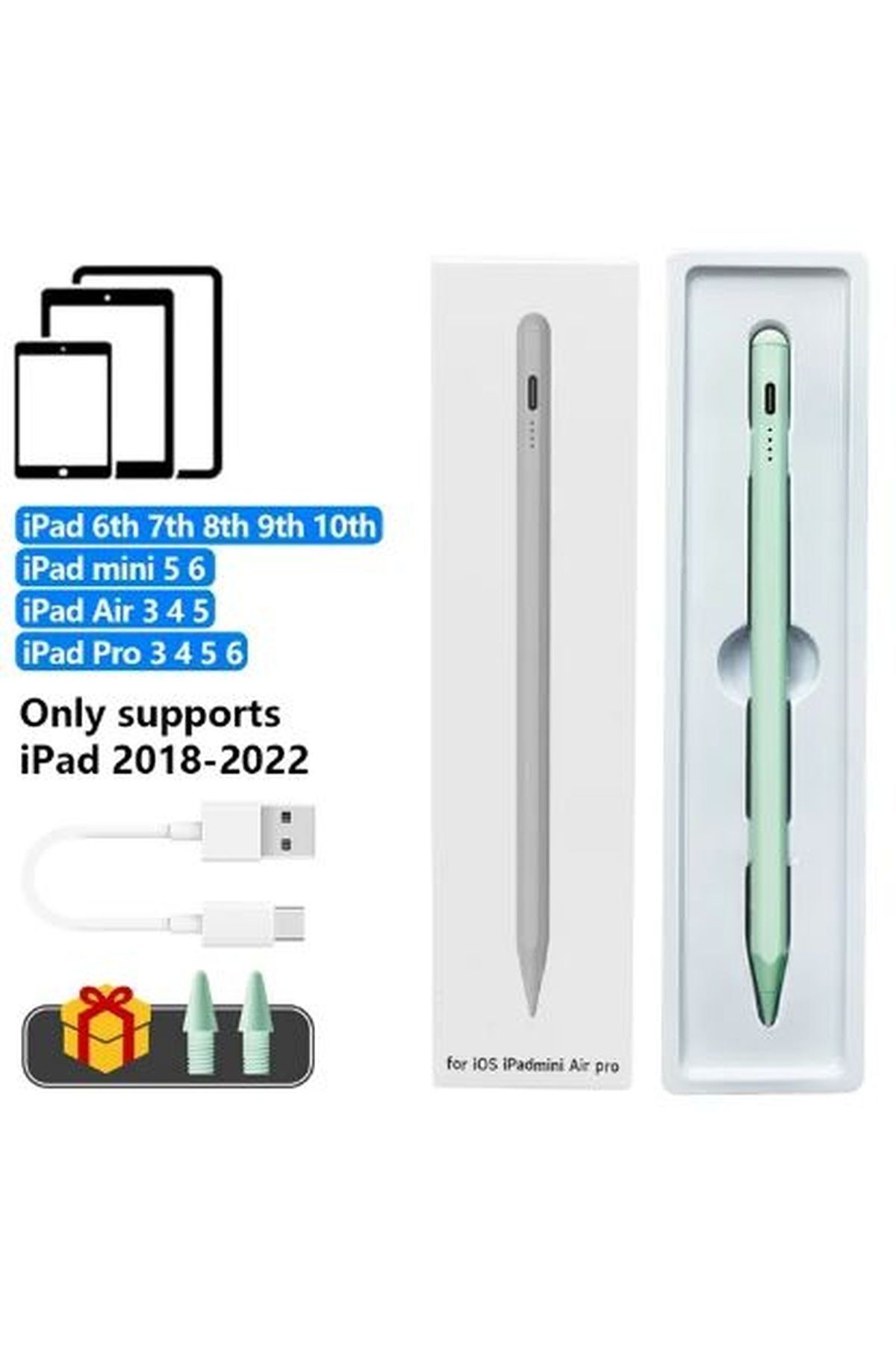 Ipad Pencil Tablet Pen Ipad7-8-9-10-11 Ipad Air3-4-5-6 Ipad Pro3-4-5-6 Ipad Mini Compatible Green
