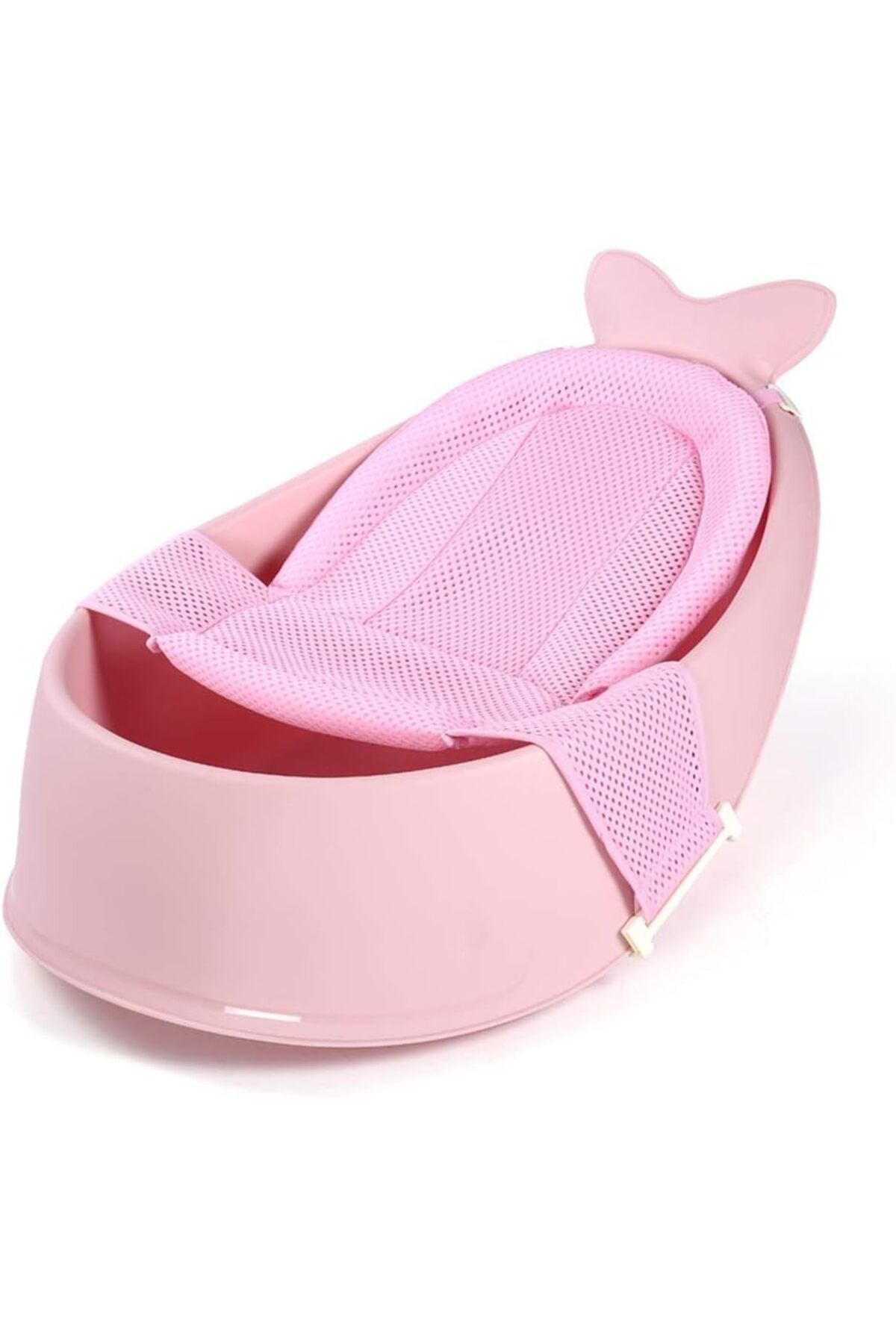 Yelajoy-Baby Bath Tub with Support NetAntiskid Hammock,Hollow Out Mesh &Buckle Design,Adjustable,Pink 2