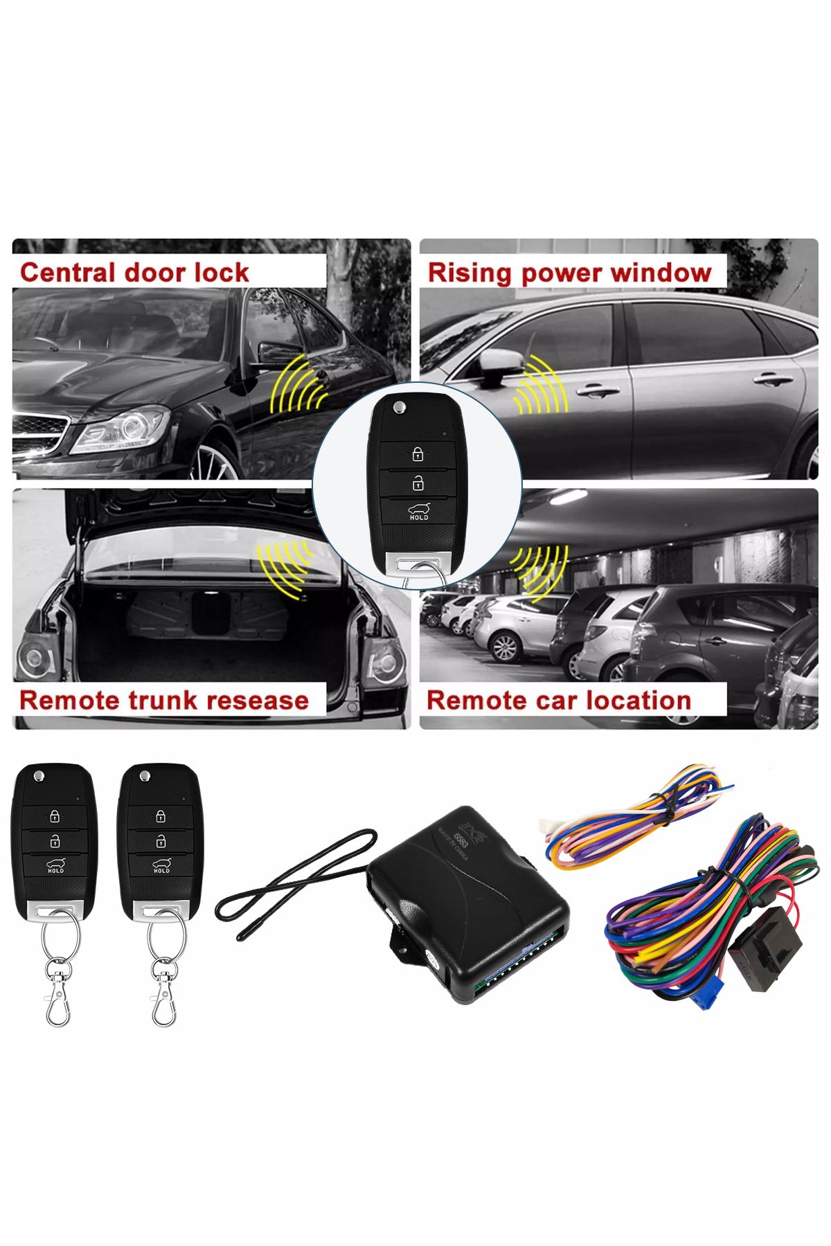 3XR-Car Keyless Entry System Remote Lock/Unlock, Trunk Release, Window Closer, Universal Fit Light Flash 7