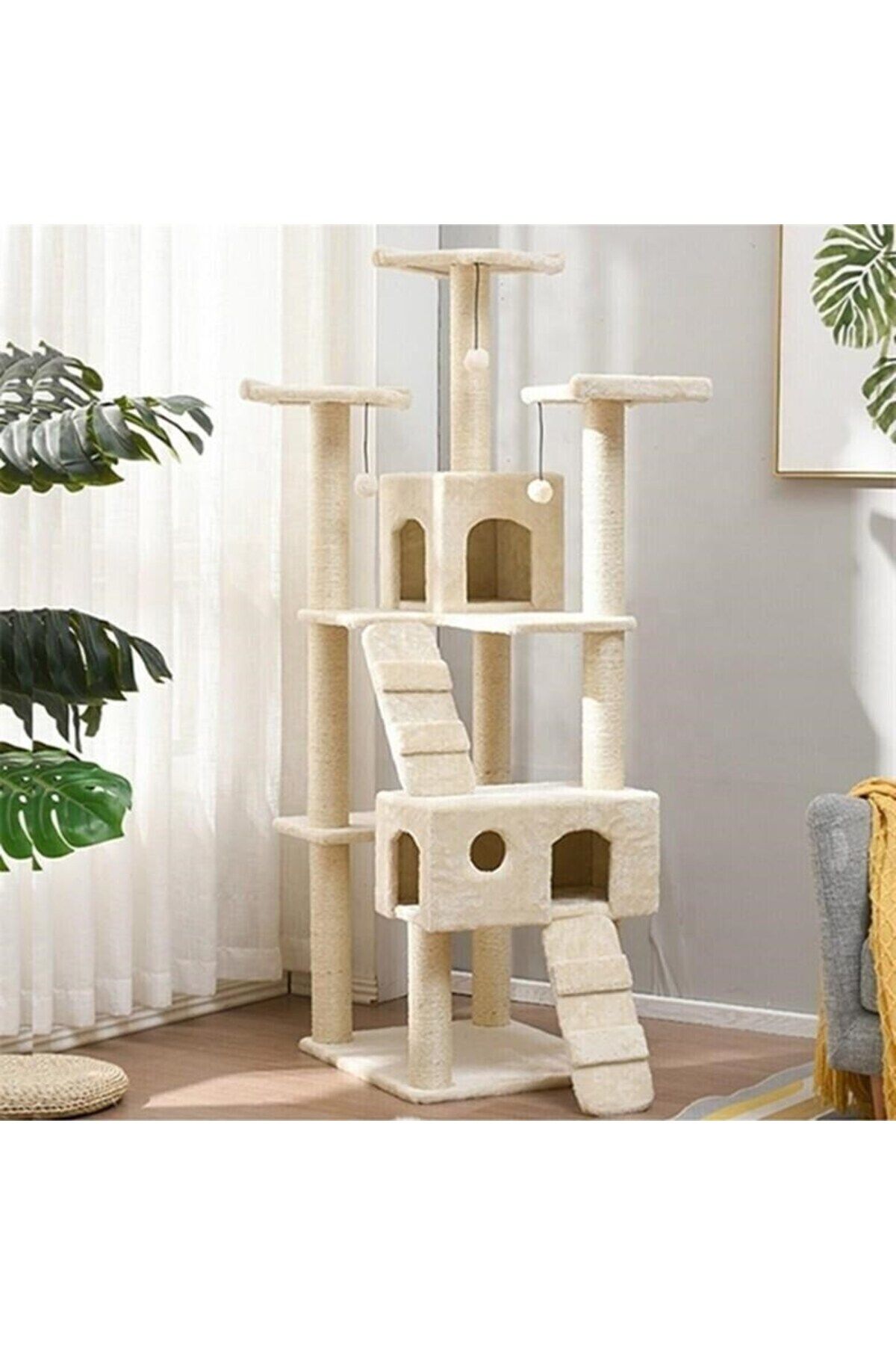 Reyo-White Cat Scratching House Pet Residence 1