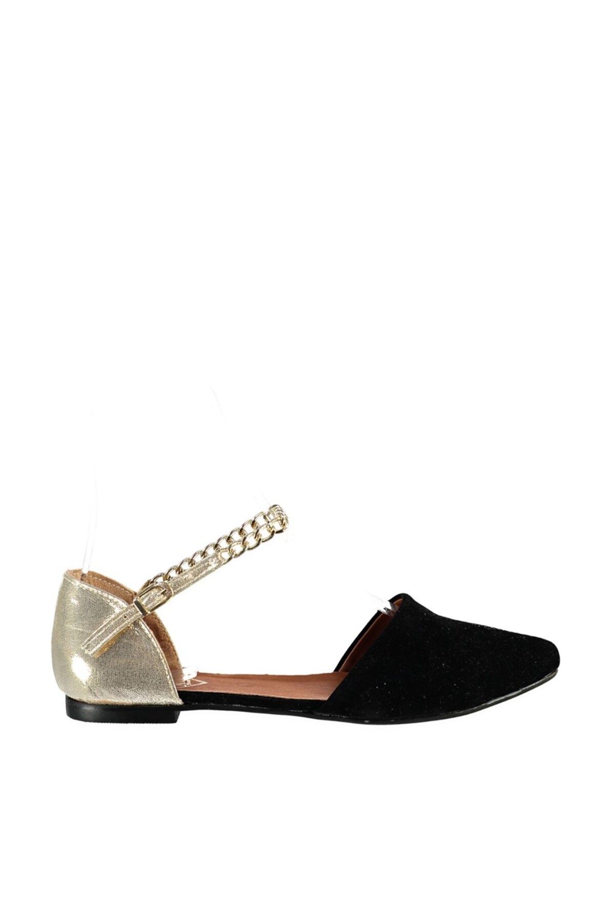 Fox Shoes-Black/Gold Women's Ballerina Ballerina B 726024402 8