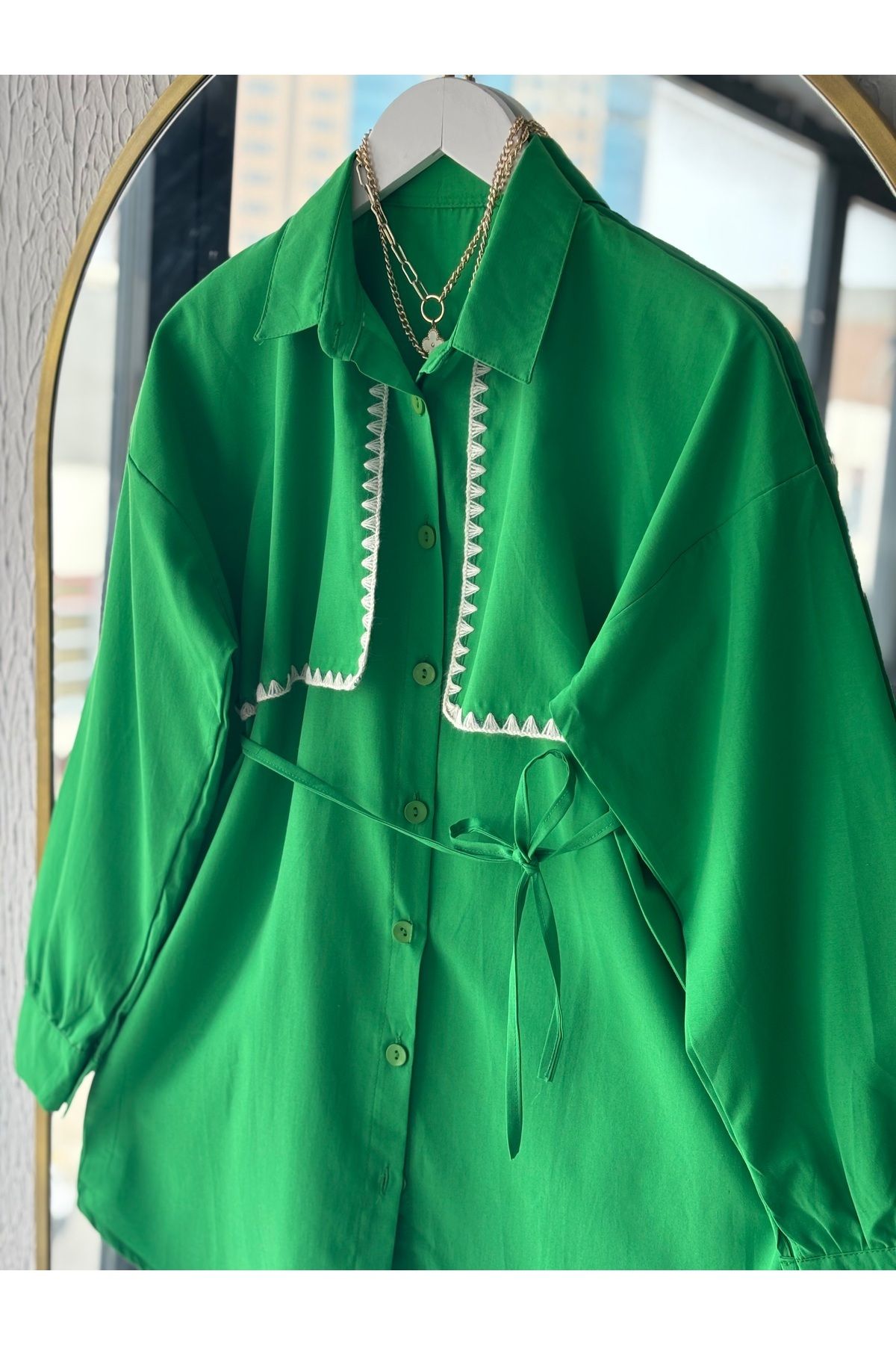 Butik-Green Bohemian Shirt 4