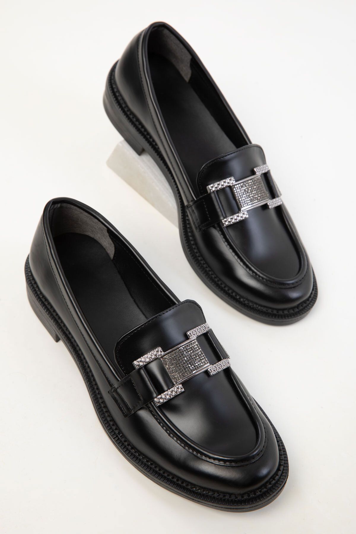 SOHO-Black Women's Loafer Shoes 20454 2