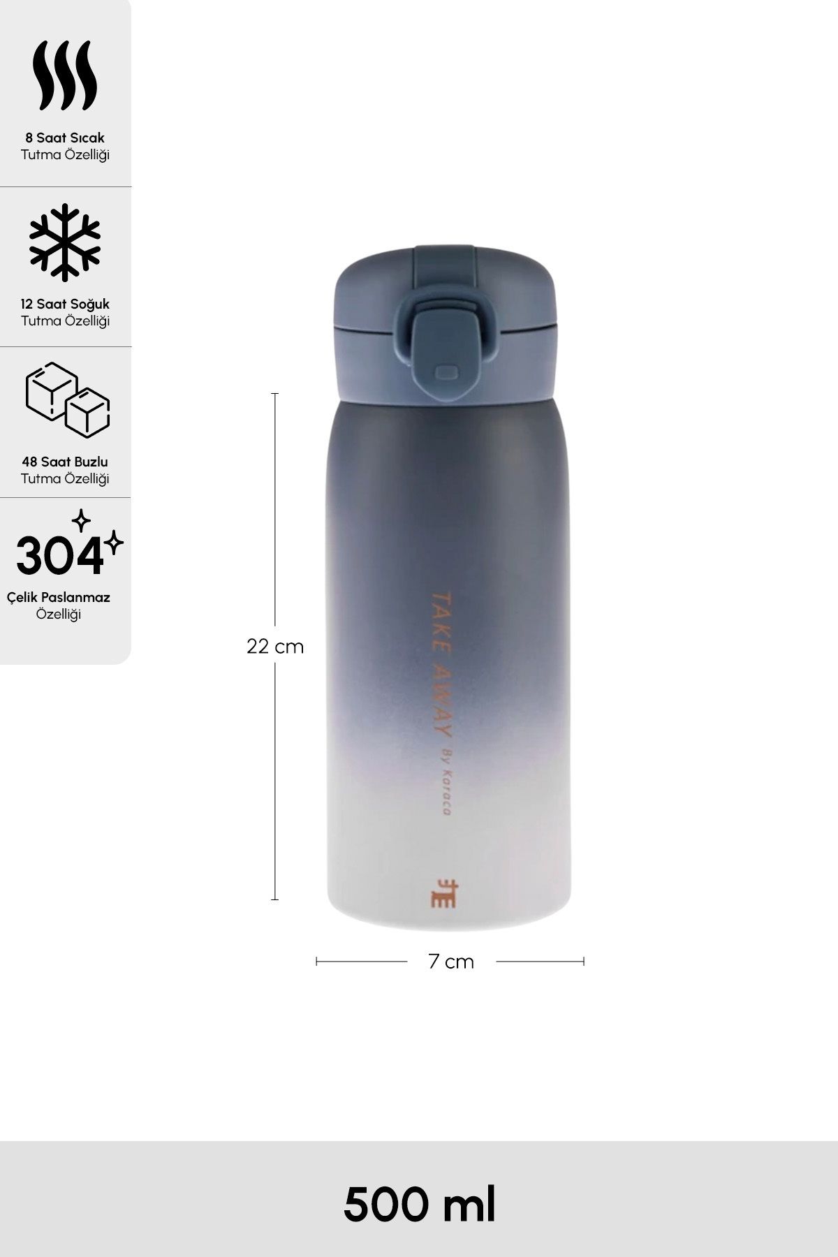 فلاسک آبی Skyfall Steel Sealing Thermos 500 میل Karaca