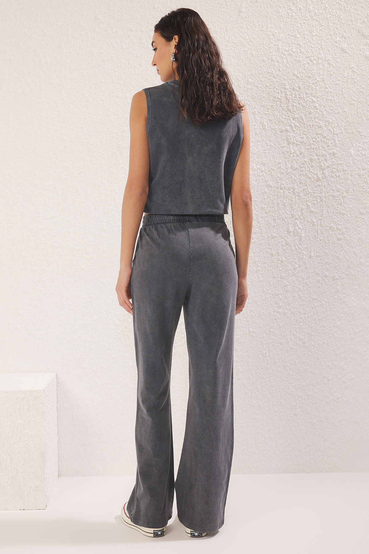 Trendyol Collection-Anthracite Wash Wideleg/Wide Leg Pants Twoss25Pl00046 4