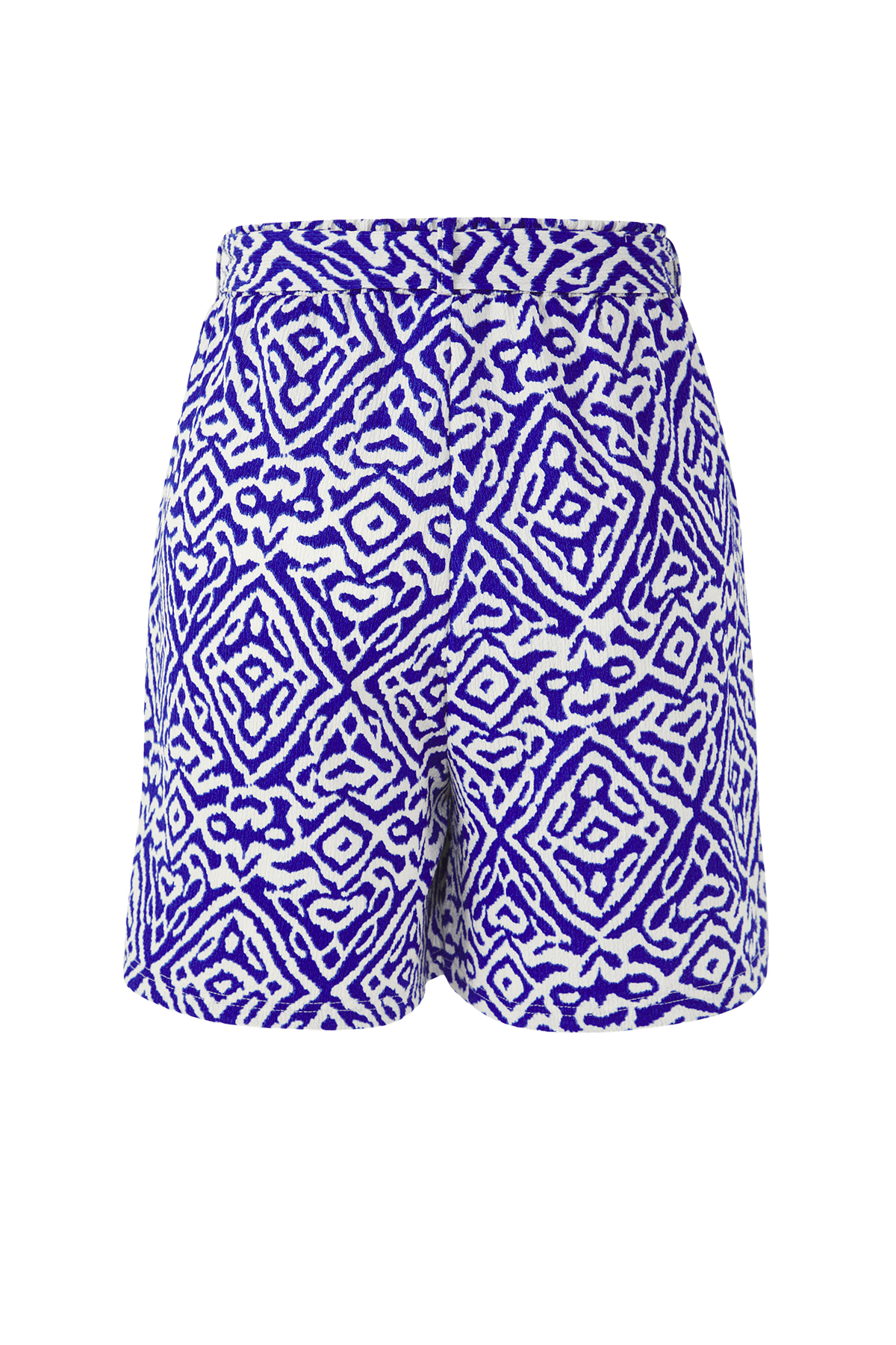 Trendyolmilla  Mavi Desenli Kemer Detaylı Örme Büyük Beden Şort & Bermuda TBBSS25AP00041 - Görsel 11