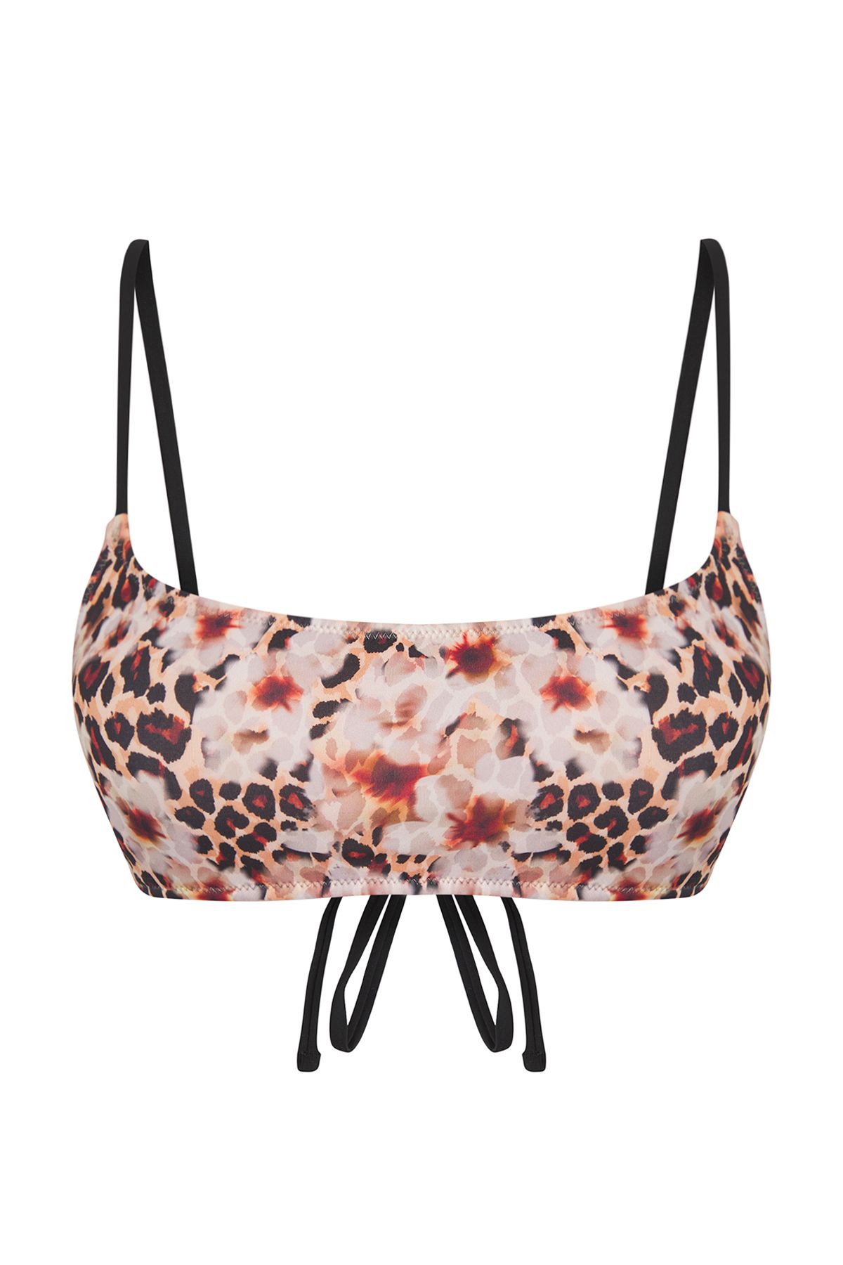 Trendyol Collection-Trägerloses Bikinioberteil mit Blumen- und Leopardenmuster und Schnürdetail TBESS25BU00048 8