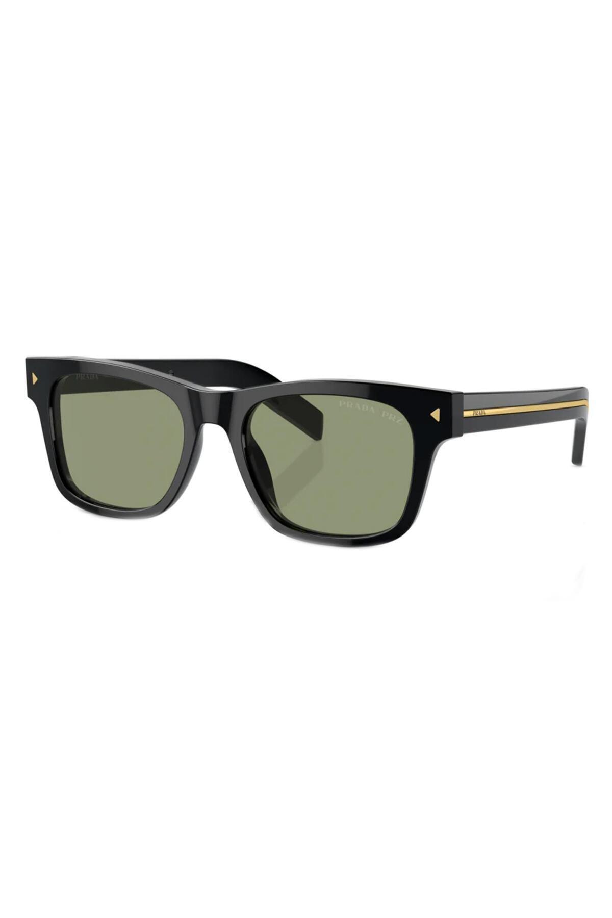 Prada-Man Rectangle Sunglasses- Pr A17s - Lense Size:54mm - Black 1