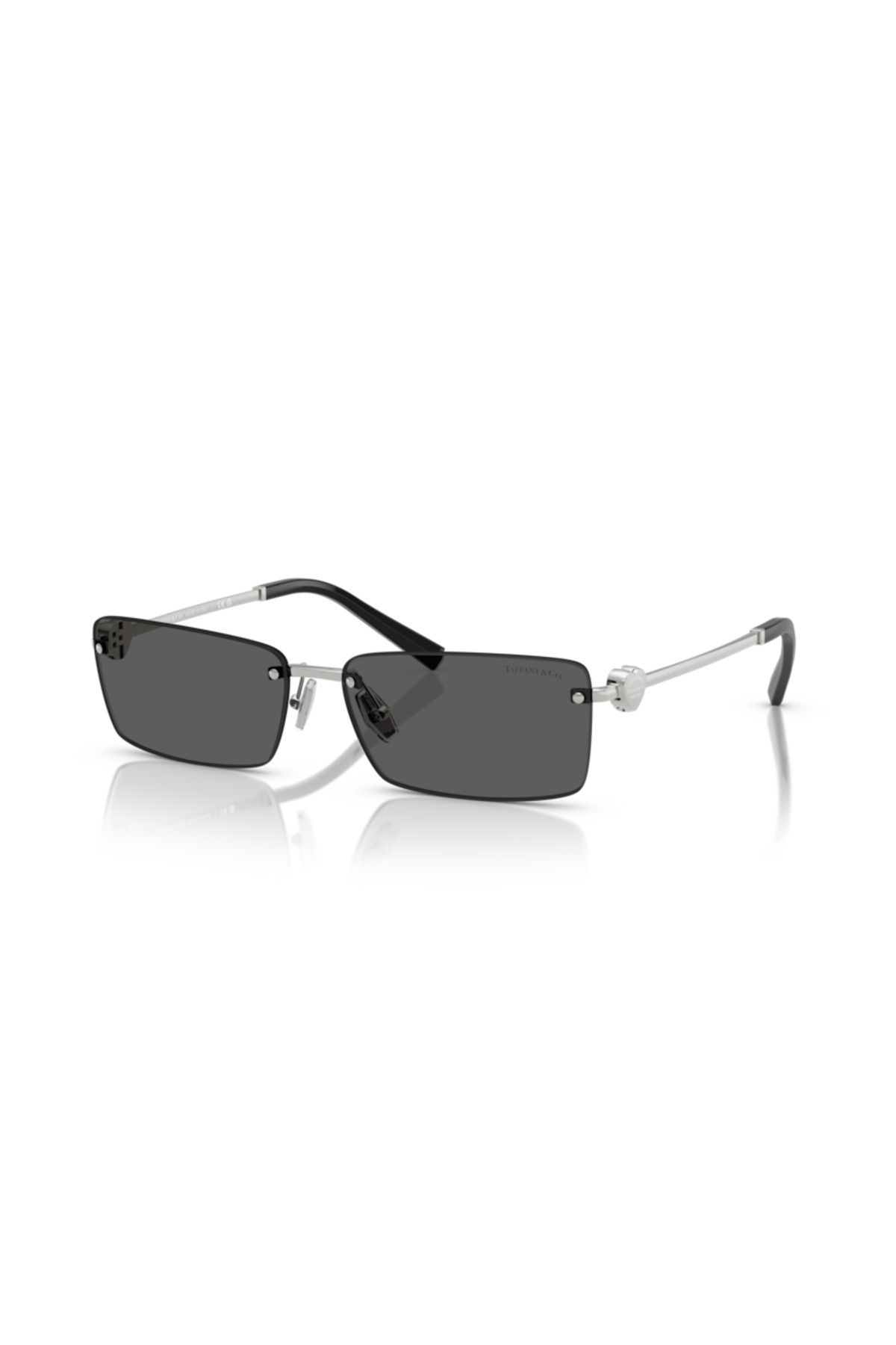 Tiffany-0TF3108B 6001S460 نظارة شمسية للجنسين مستطيلة معدنية فضية بدون إطار للبالغين 1