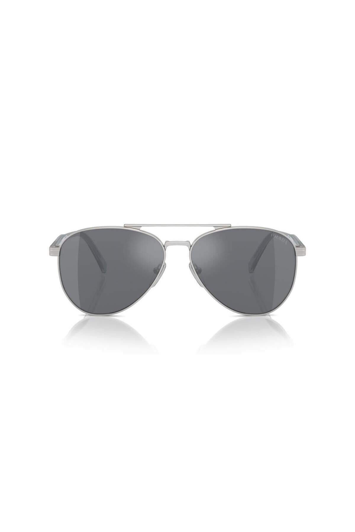 Prada-Man Pilot Sunglasses- Pr A58s - Lense Size:61mm - Silver 4
