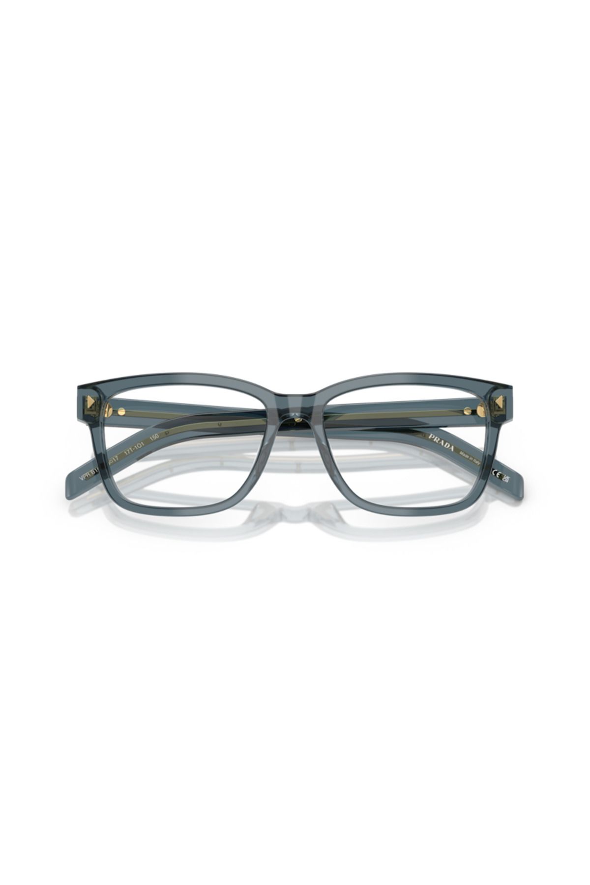 Prada-Man Rectangle Eyeglasses- Pr B10v - Lense Size:53mm - Transparent Ocean 5