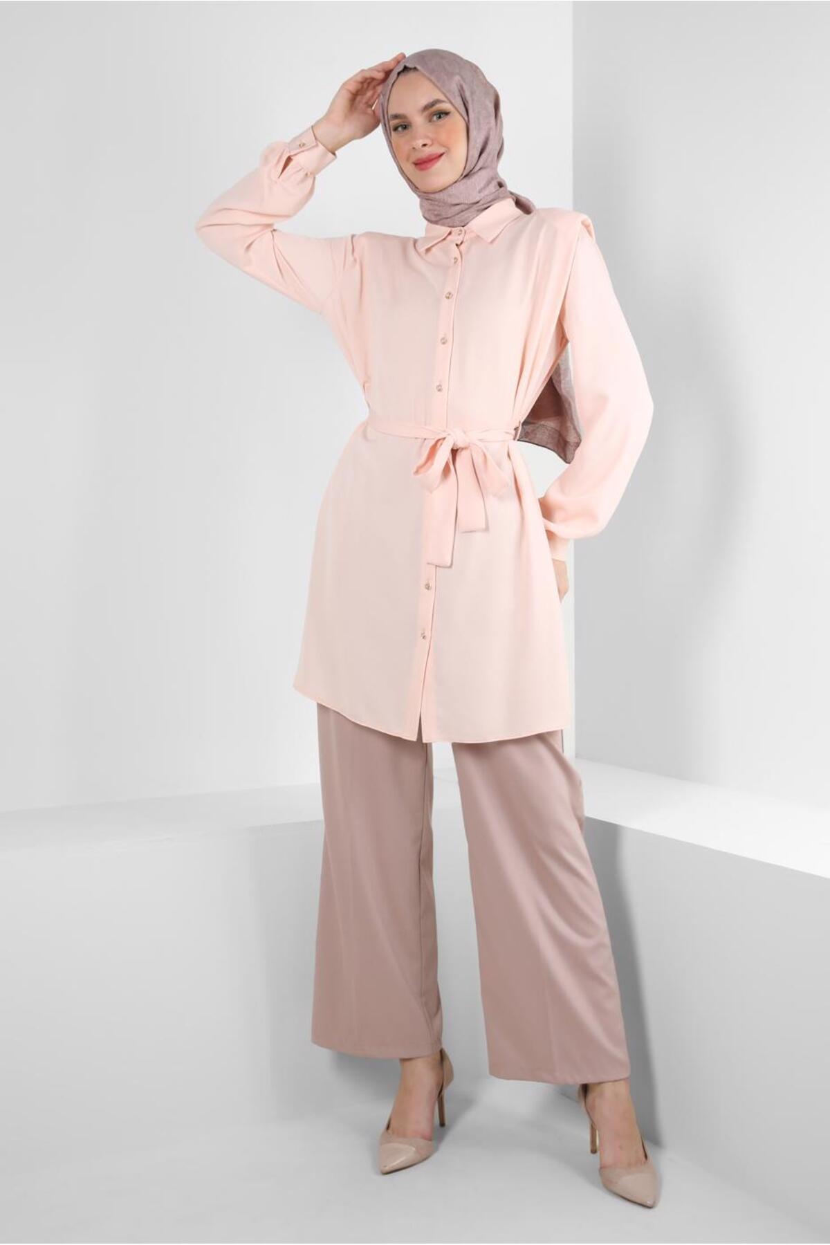 آلوینا پیراهن تونیک پددار کمربنددار ۴۳۷۷۵ آلوینا پیراهن تونیک پددار کمربنددار ۴۳۷۷۵