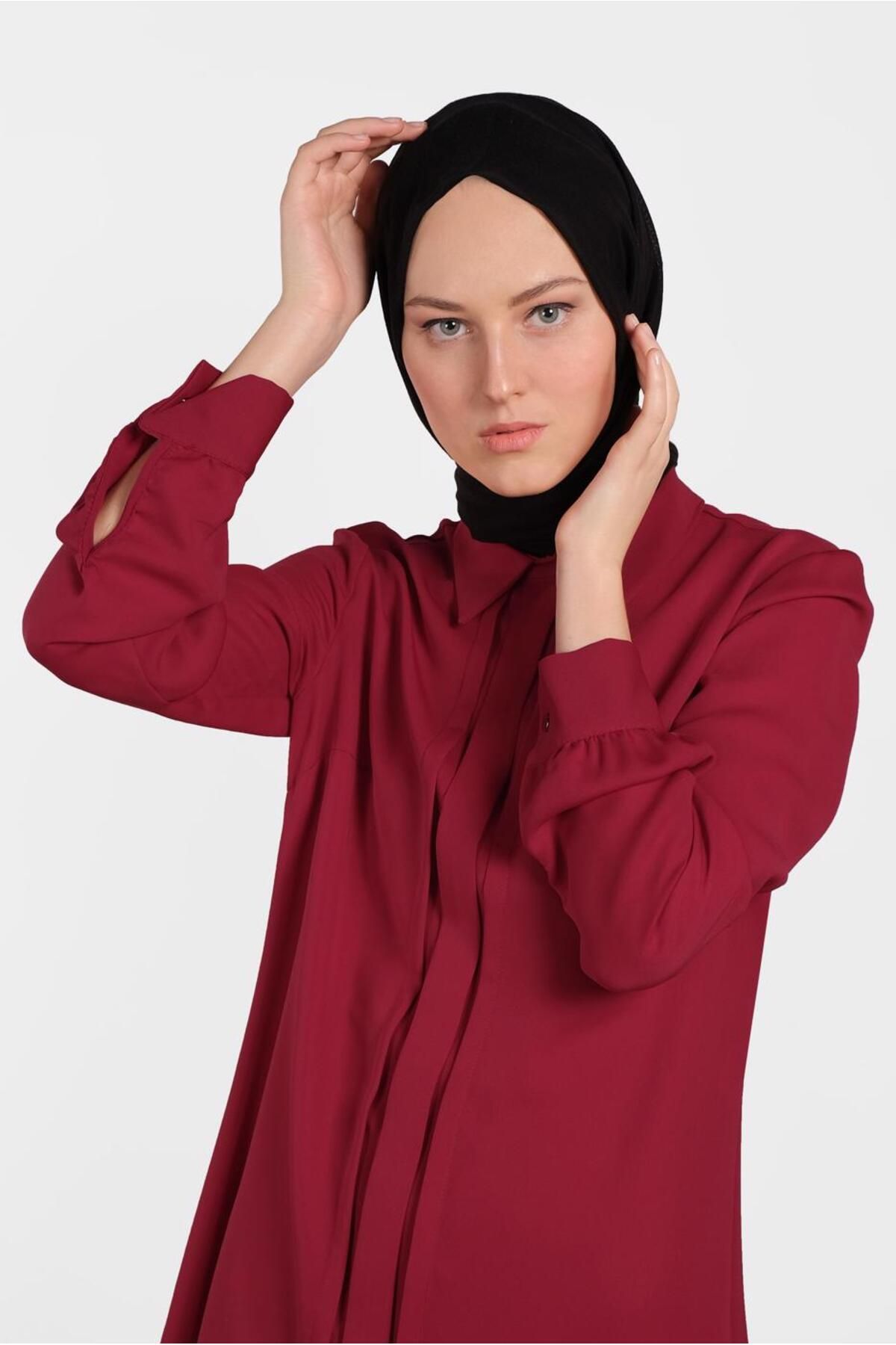 تونیک یقه مردانه با سرآستین دکمه دار 4032-2 Alvina