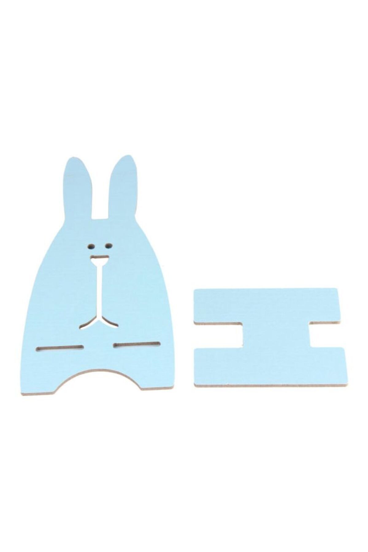 Generic-Cute Rabbite Wooden Mobile Stand Blue 344 1