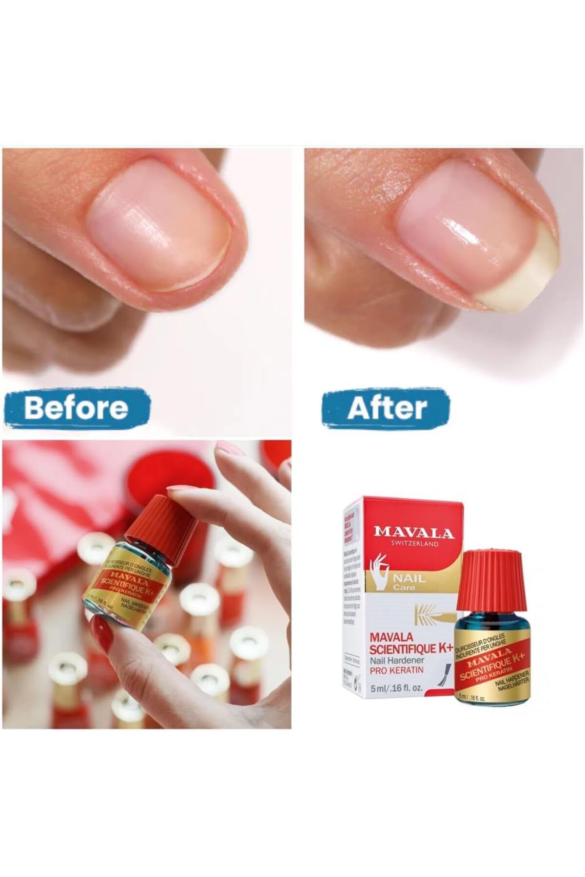 Mavala-Scientifique K+ 5ml | Nail Hardener Pro Keratin | Prevents Nail from Flaking and Splitting 5