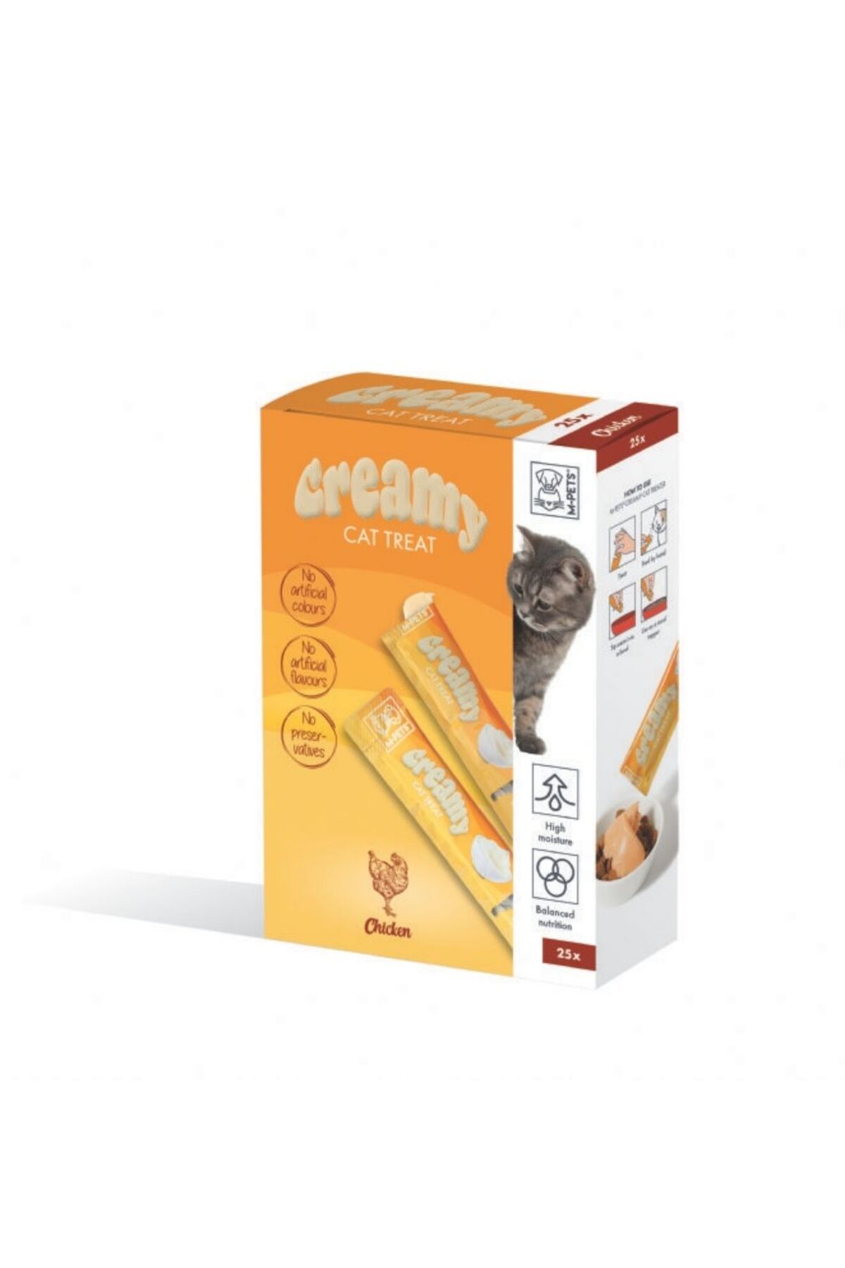 creamy M-PETS CREAMY TAVUKLU KEDİ ÖDÜLÜ 25X15GR