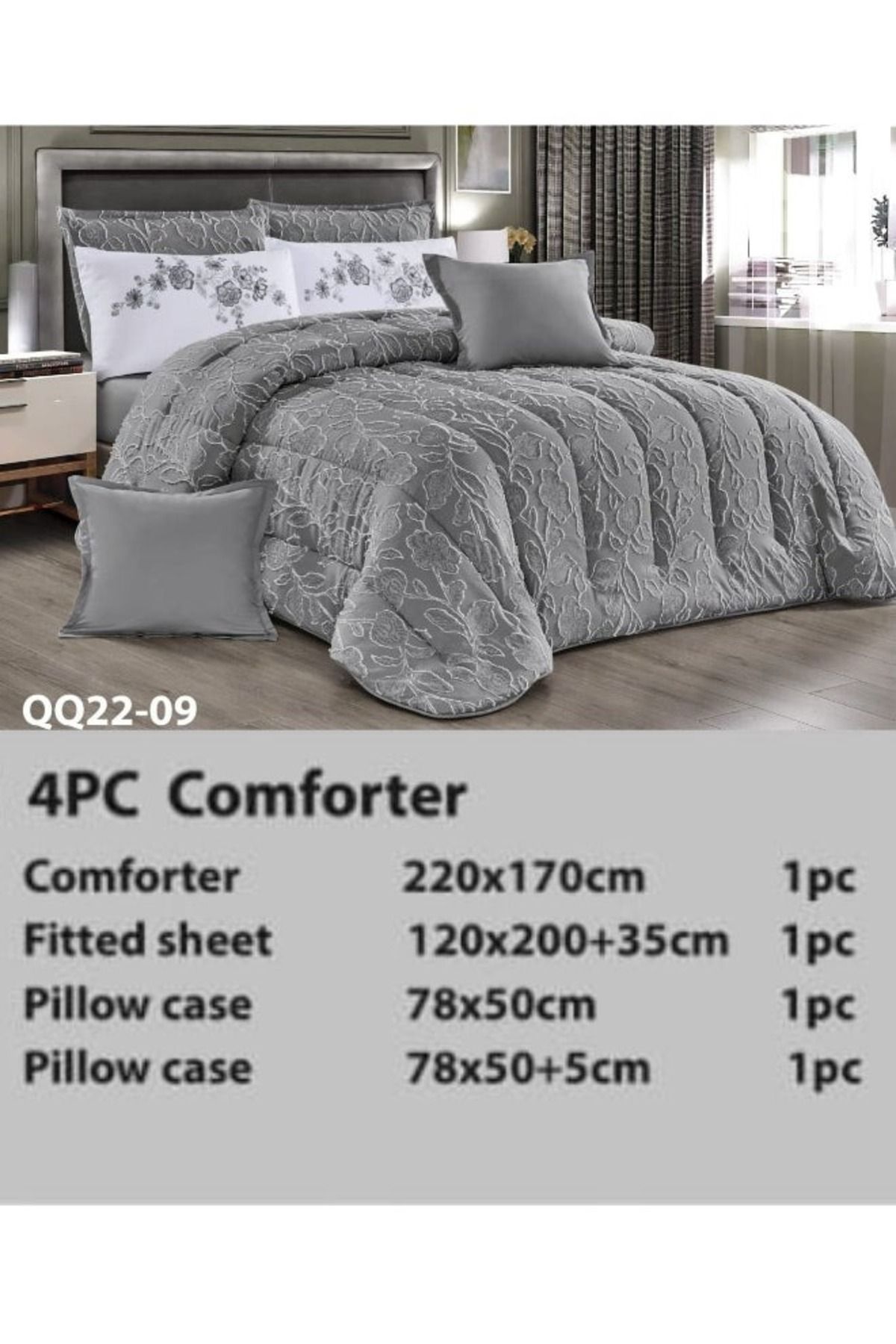 Moon-Luxury Embroidered Jacquard Bedspread, 4 Pieces, 220x170cm, 200x120+35cm, 78x50cm, 78x50+5cm, 6kg 1