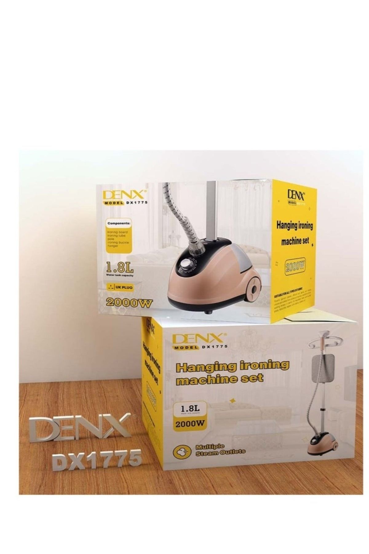 Denx-مكواة بخار عمودية محمولة عالية الطاقة 2000 واط، تسخين سريع مع خزان مياه سعة 1.8 لتر، من دينكس 8