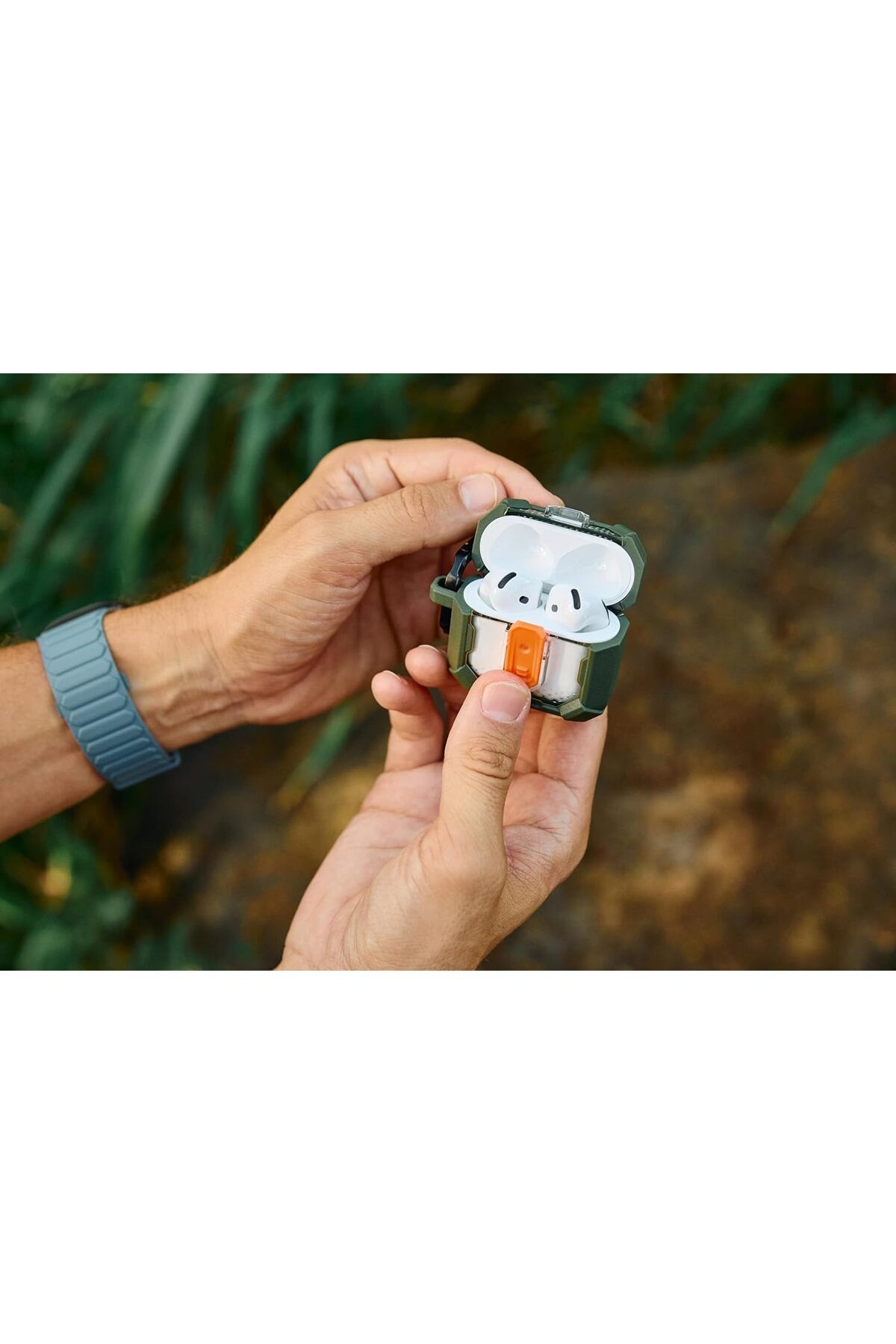 Urban Armor Gear-UAG Plasma for AirPods 4 case with Secure Lock & Carabiner - Olive Drab 3