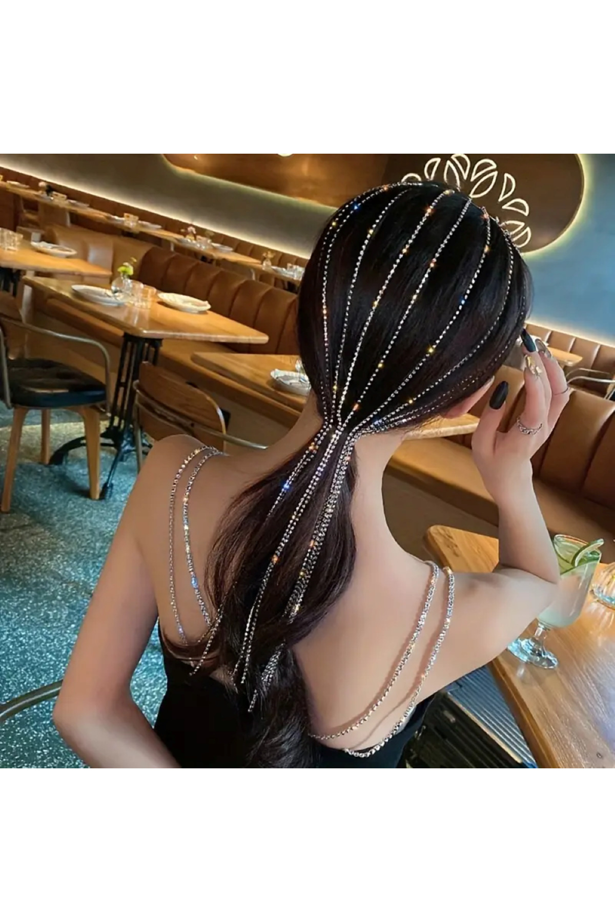 GÜMÜŞ RENK VİP TAŞLI SU YOLU TAÇ, LUXURY TAŞLI SAÇ AKSESUARI, SU YOLU TAÇ