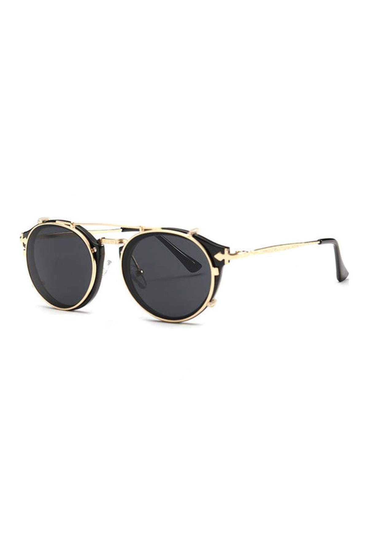 Retro Dual Use Round Frame Sunglasses B1813-C1, ES1302,