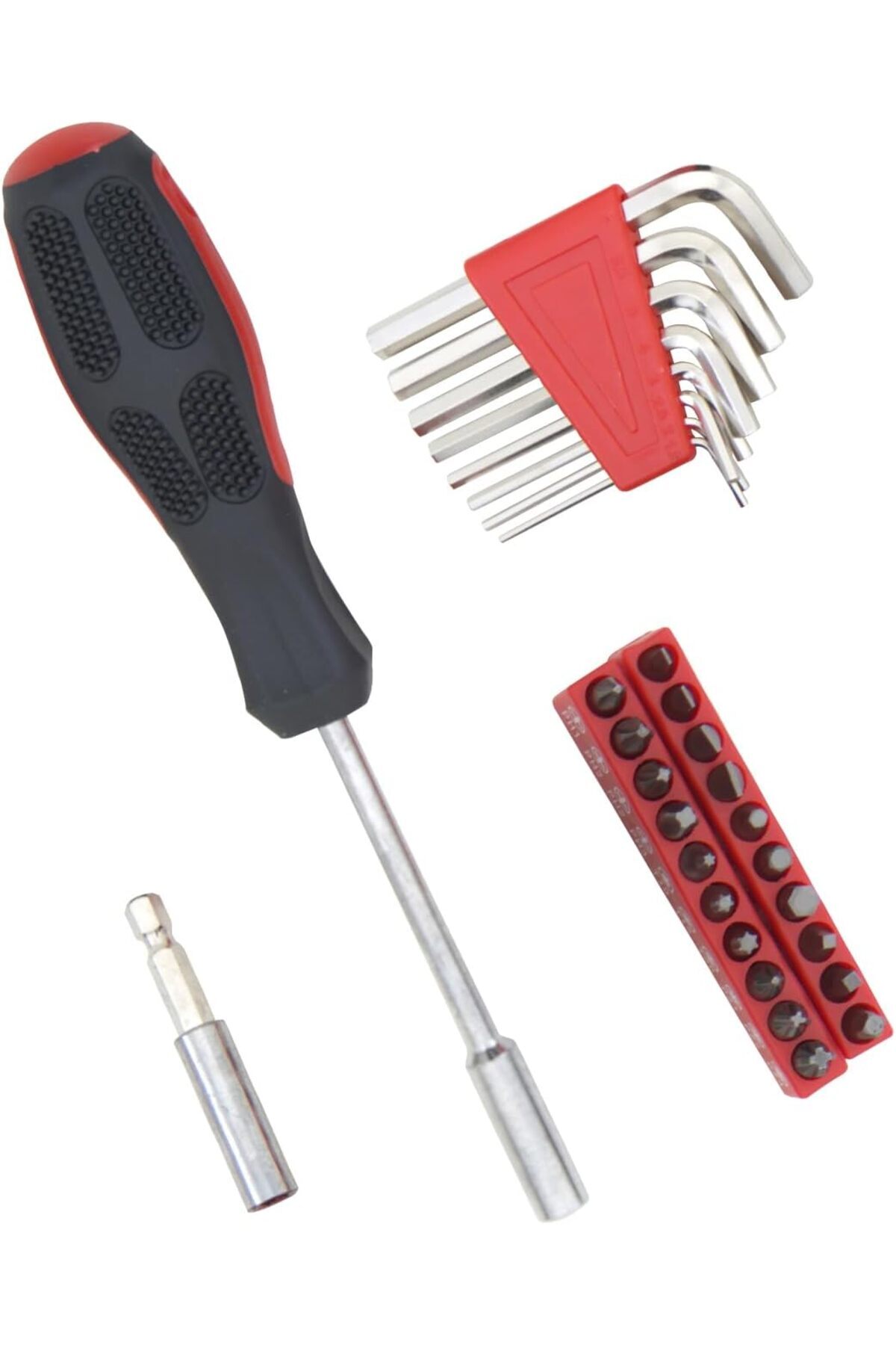 Denx-39 Pieces General Household Repair Tool Set with Plastic Tool Box Storage Bag 5