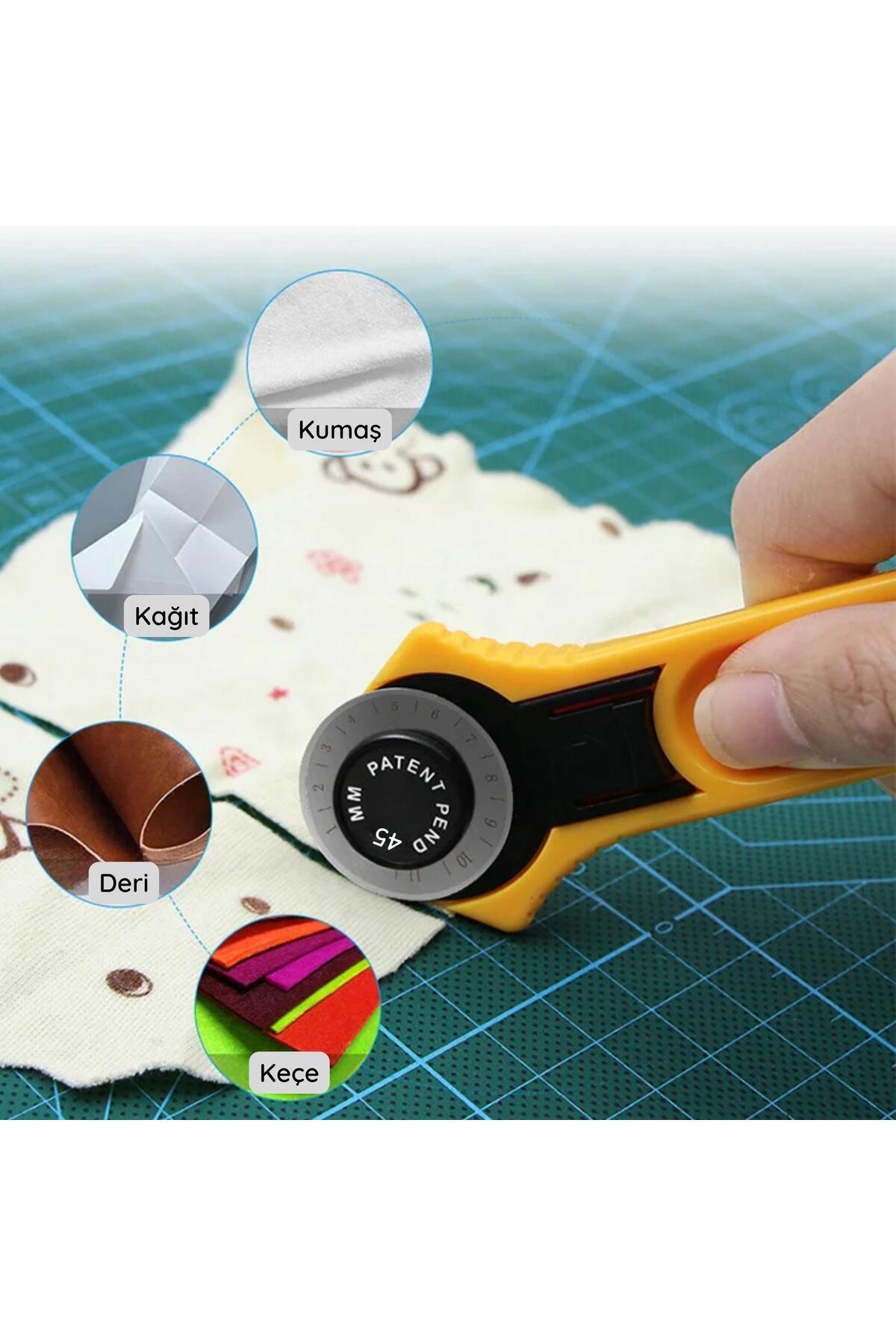 ipekbazaar Rulet Bıçak, Deri Kumaş Kağıt Vs. Hobi Için Döner Daire Bıçak, 1 Adet